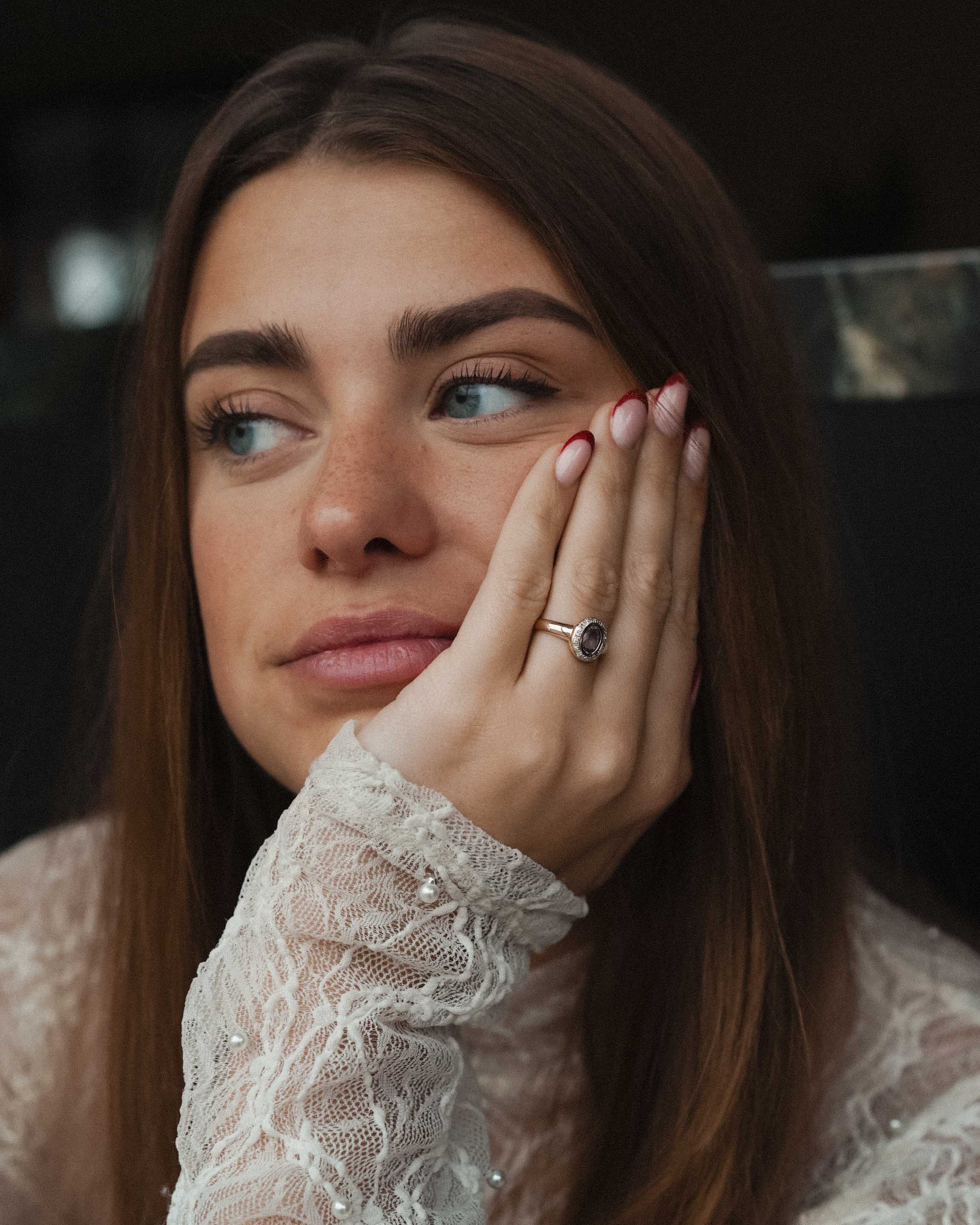 Avylenne | Vintage Amethyst and Diamond Cluster Ring