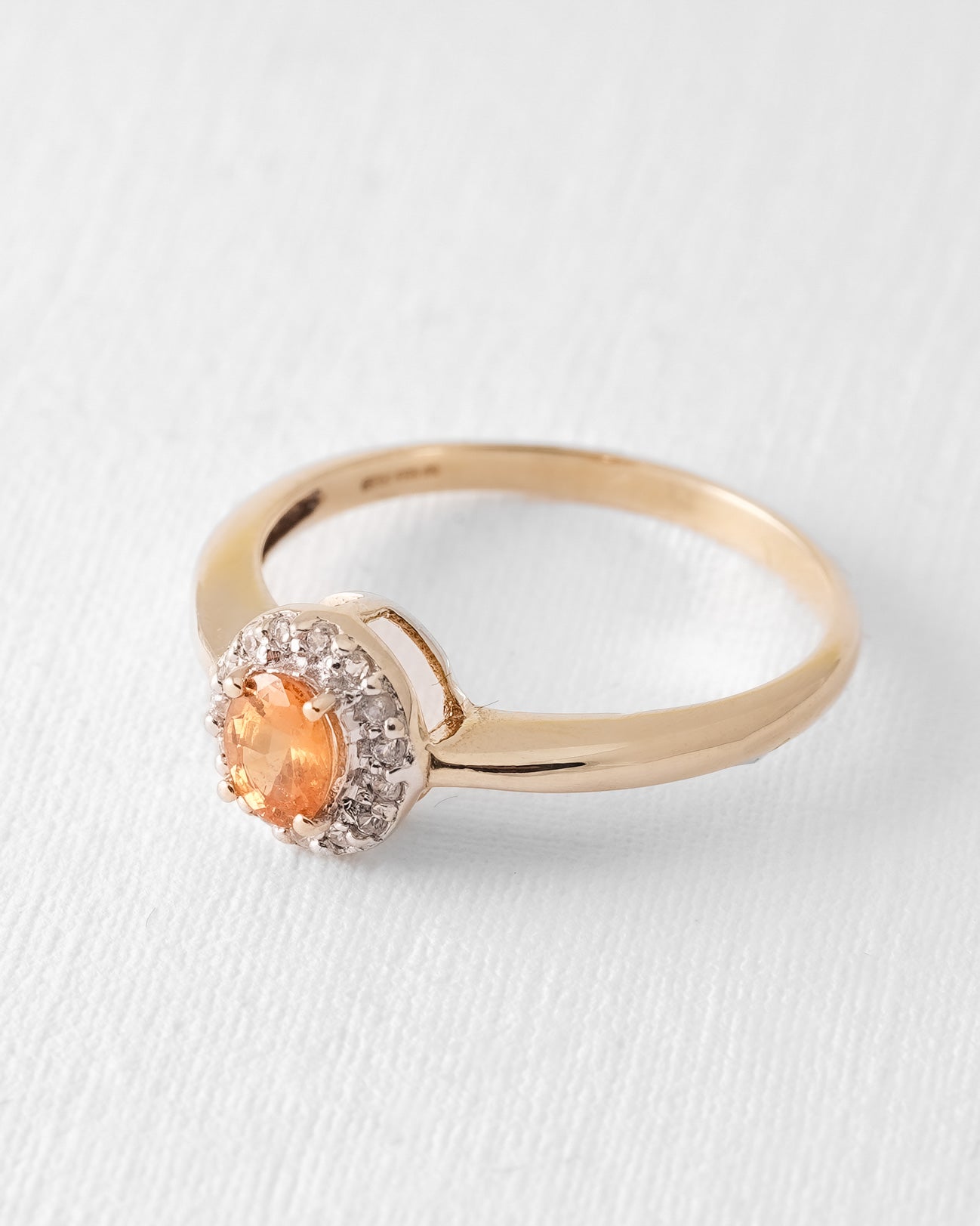 Arielle | Vintage Oranje & Witte Saffier Cluster Ring