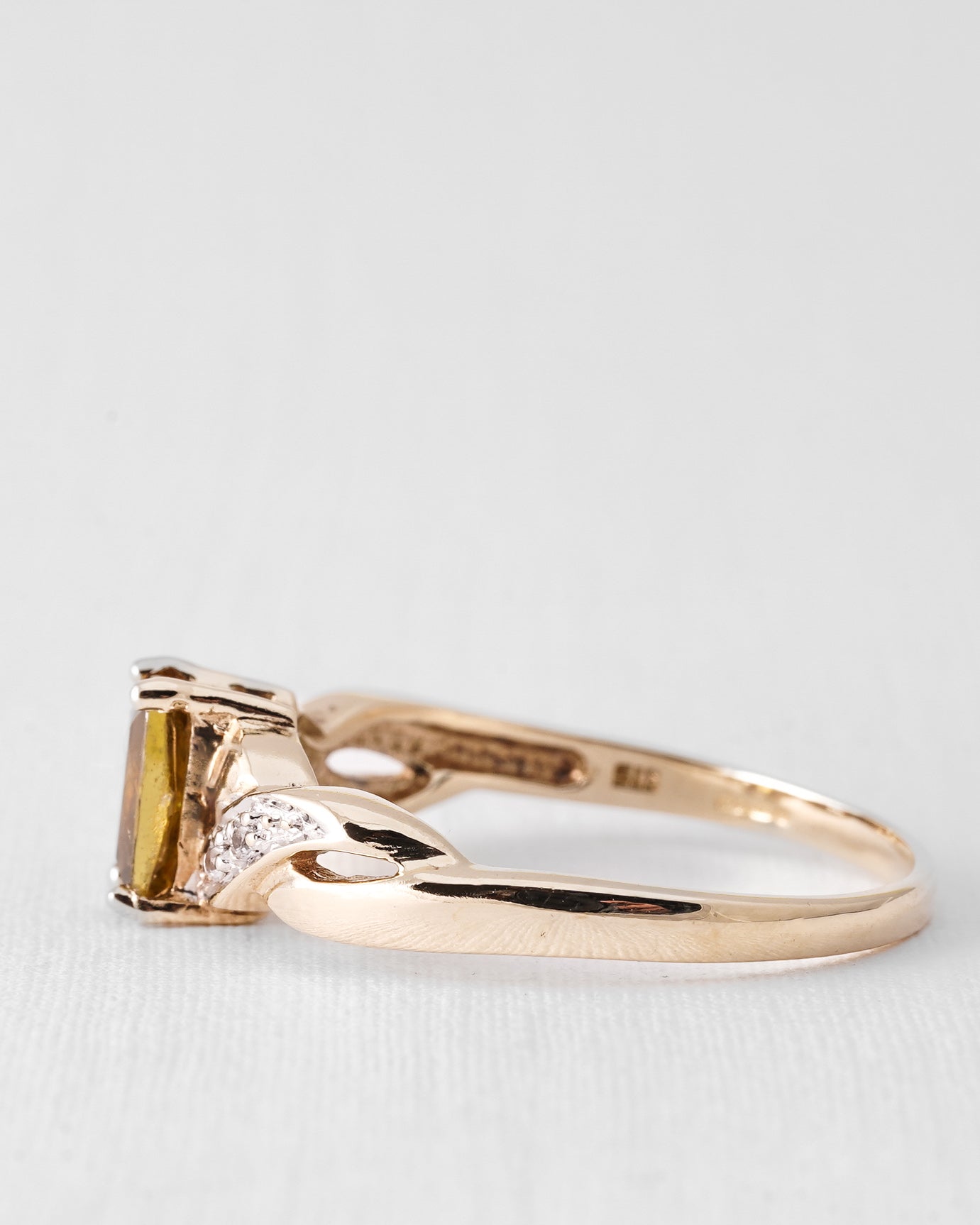 Sariel | Vintage Titanite and White Sapphire Solitaire Ring