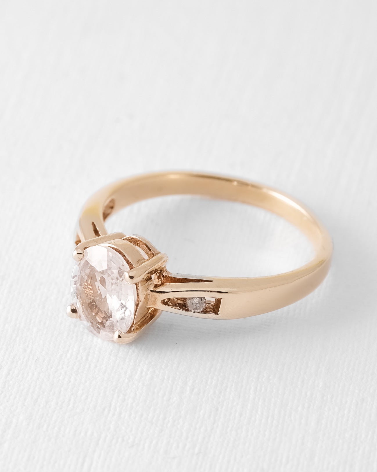 (05-03) Noéline | Vintage Aquamarijn & Diamant Ring - Menina Amsterdam