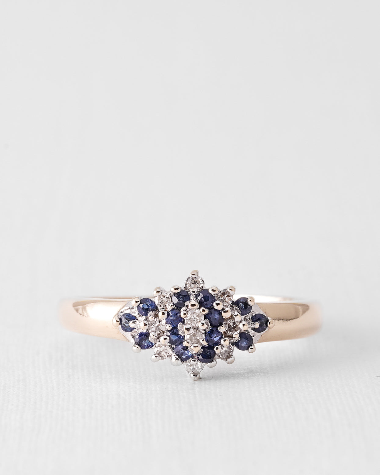 Leni | Vintage Sapphire and Diamond Cluster Ring