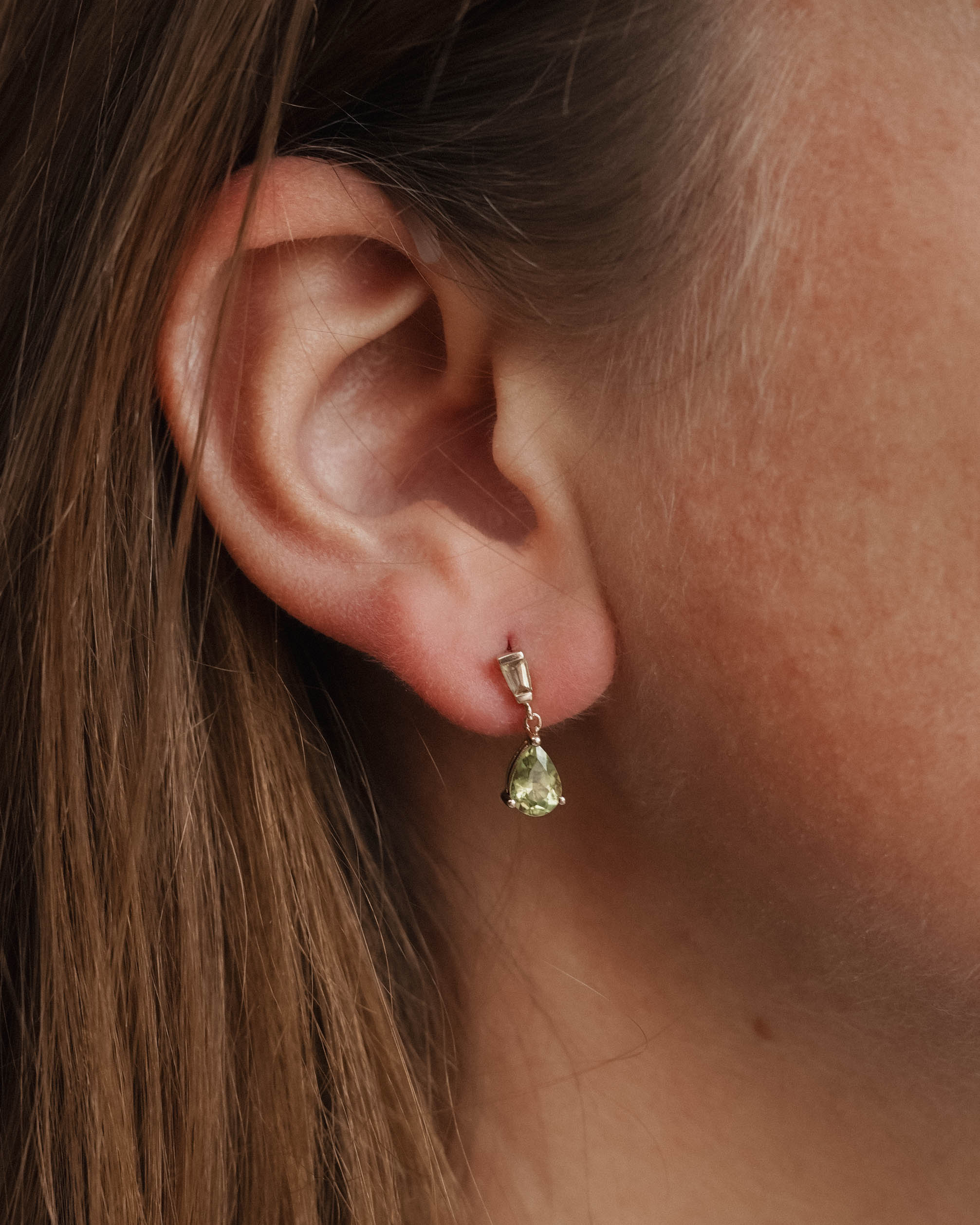 Josephine | Vintage Groene Kwarts Oorbellen - Menina Amsterdam