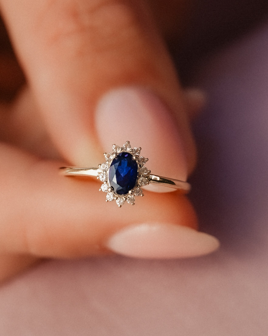 Livia | Saffier & Diamant Cluster Ring