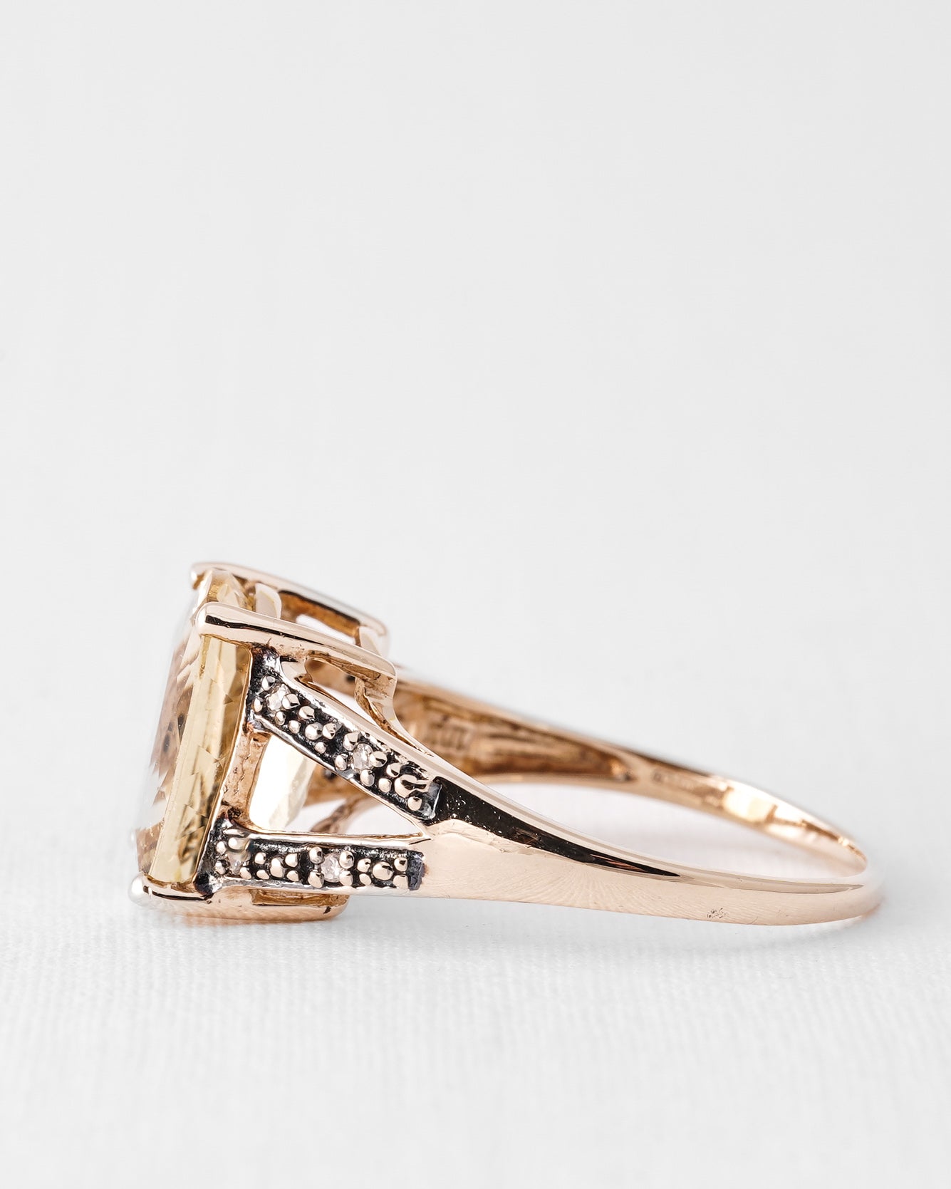 Cira | Vintage Citrine and Diamond Dress Ring