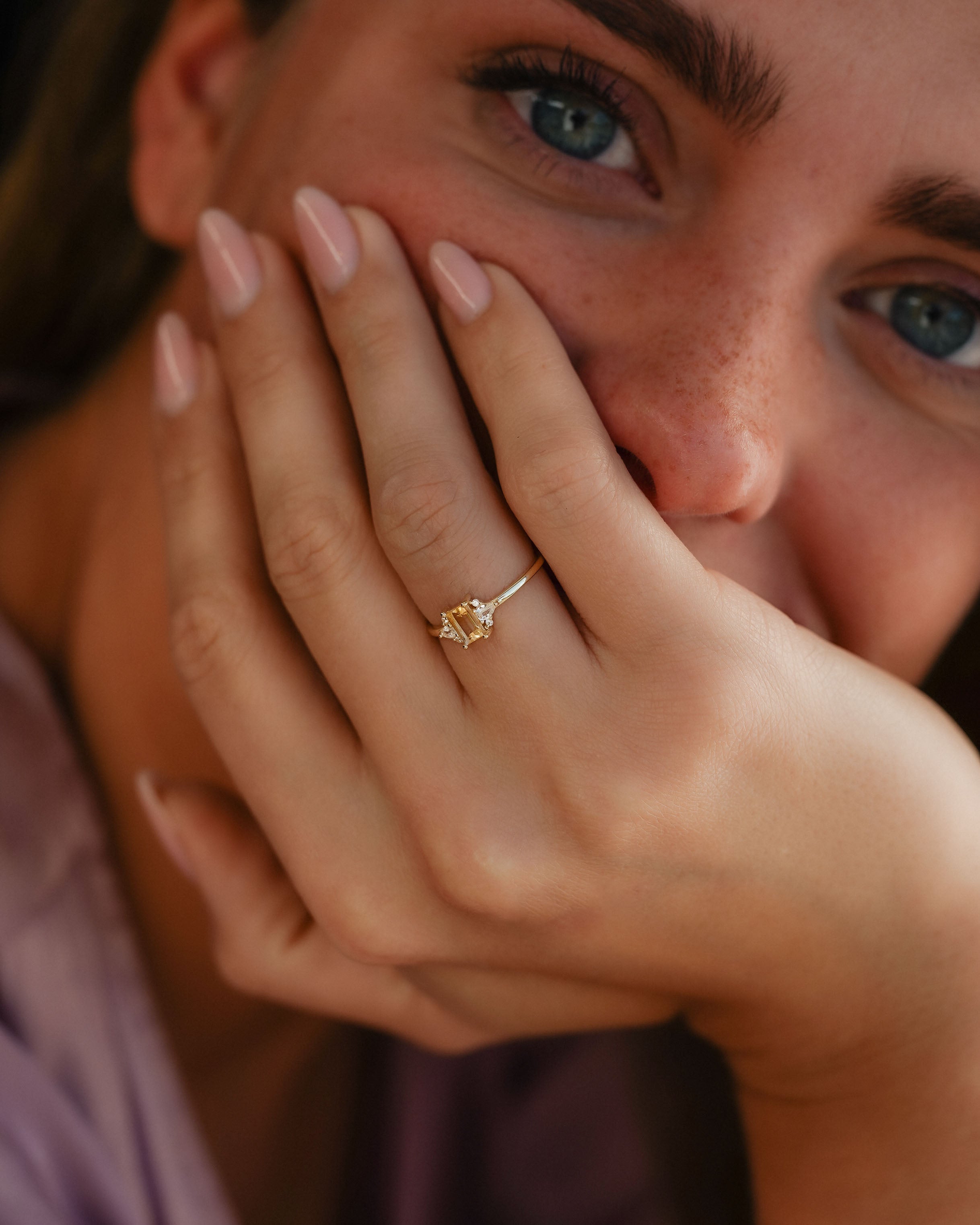 Noa | Citrien & Diamant Ring