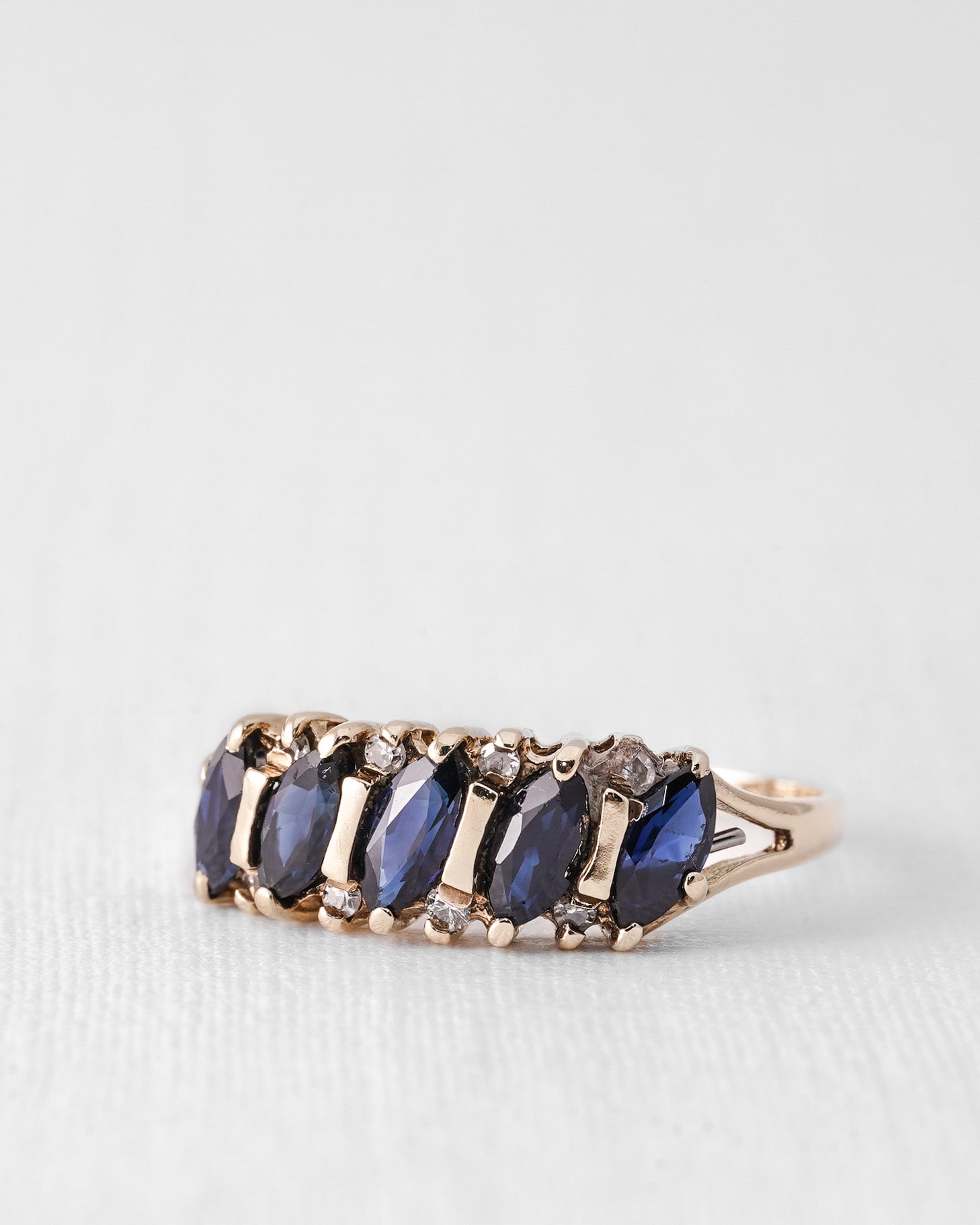 Savyelle | Vintage Saffier & Diamant Dress Ring