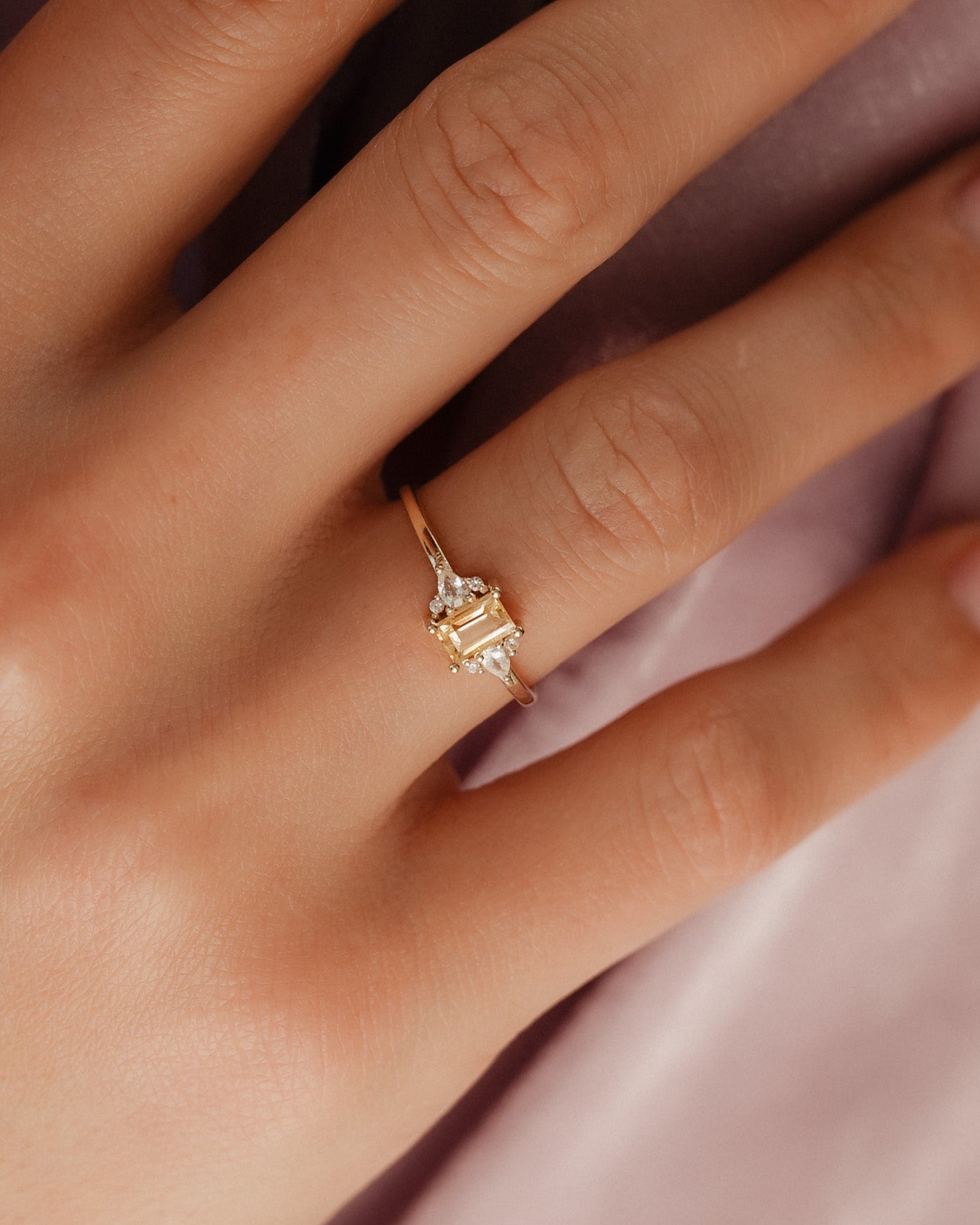 Noa | Citrien & Diamant Ring