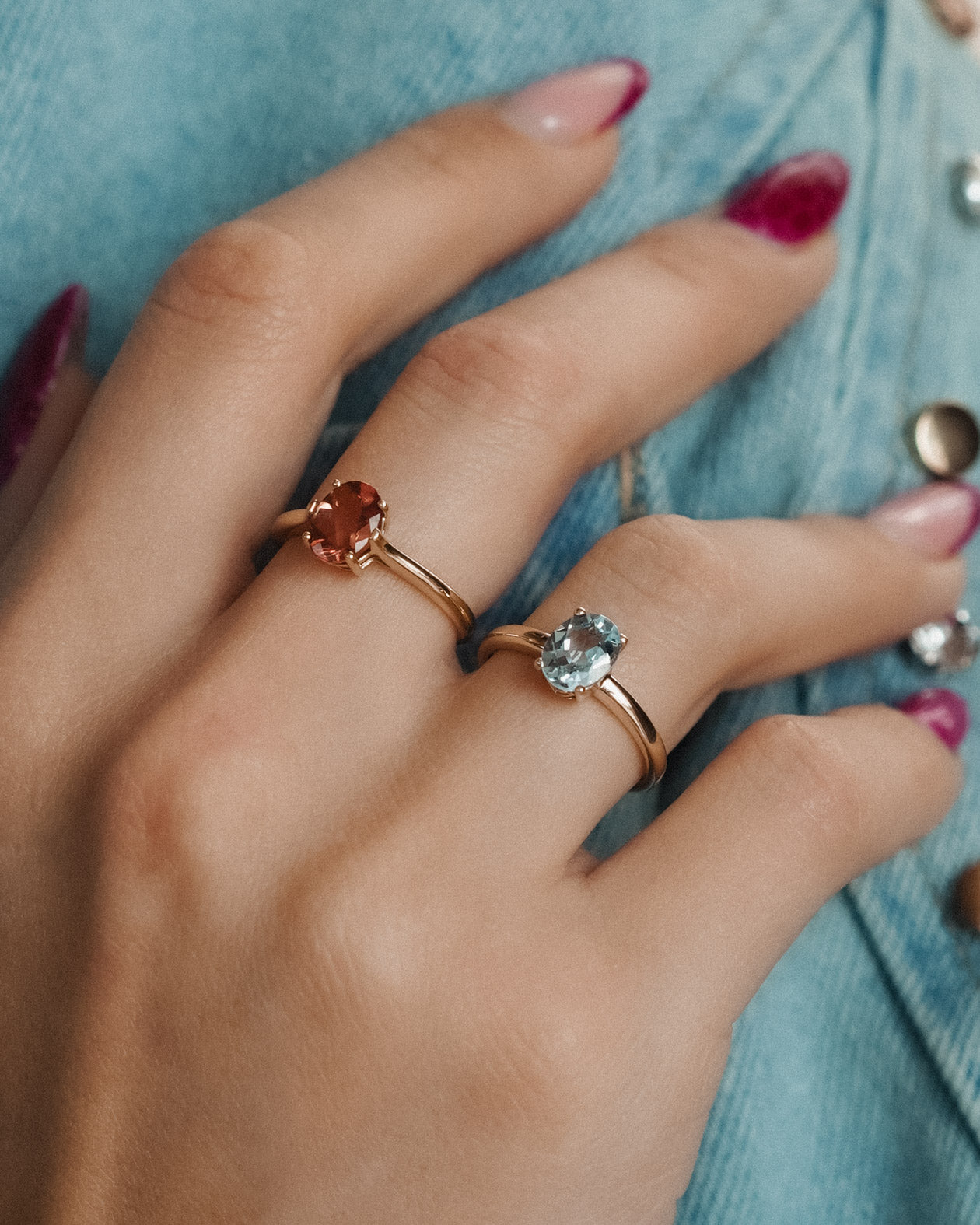 (05-03) Maribel | Vintage Topaas Ring - Menina Amsterdam