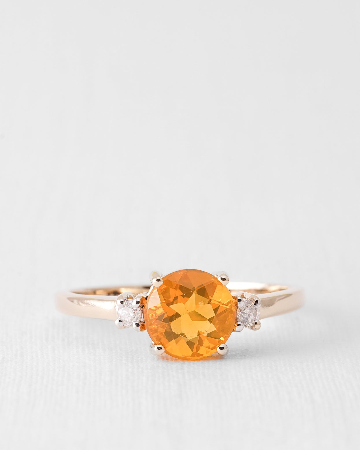 Aravelle | Vintage Fire Opal and Diamond Cluster Ring