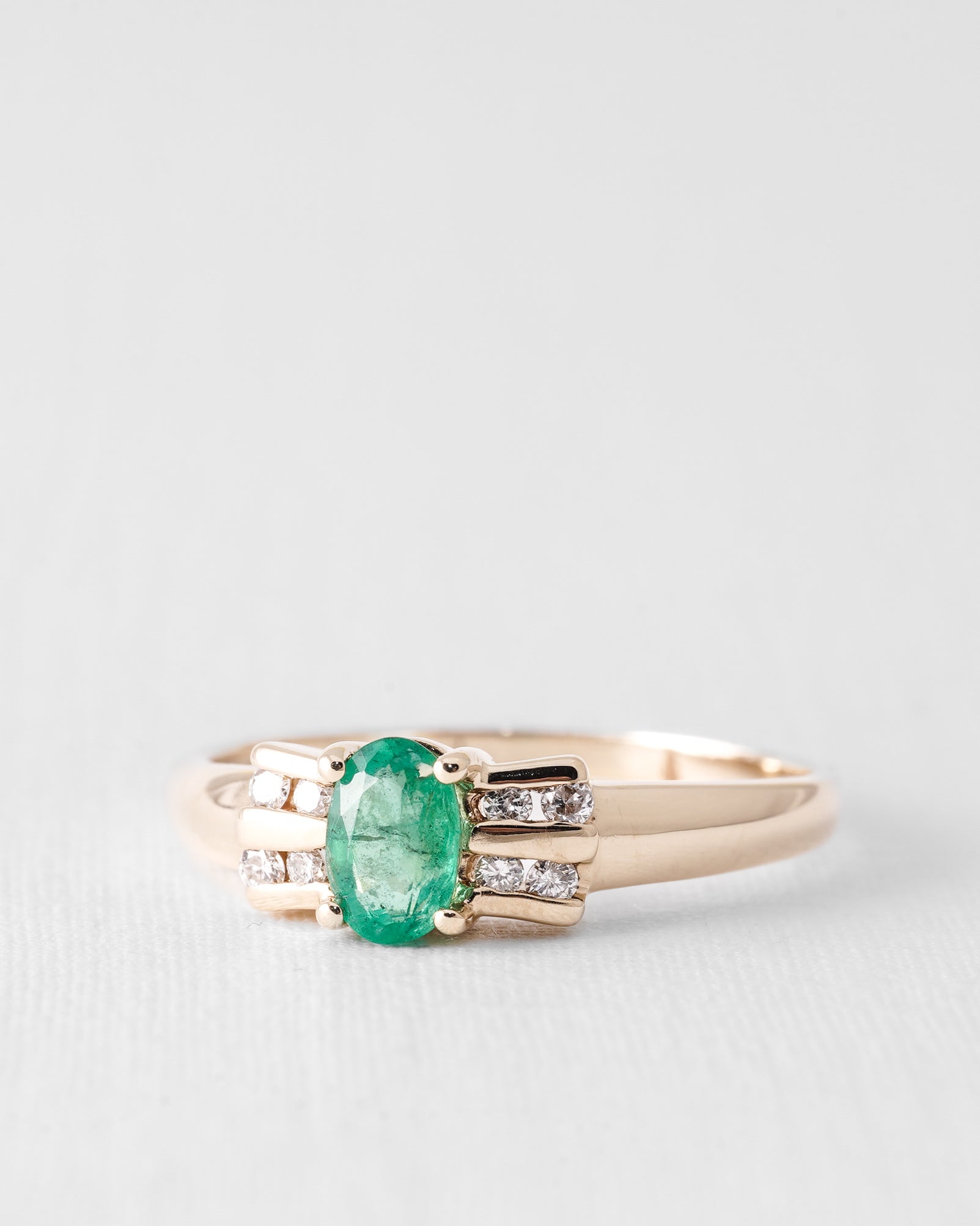 Erya | Vintage Smaragd & Diamant Details Ring