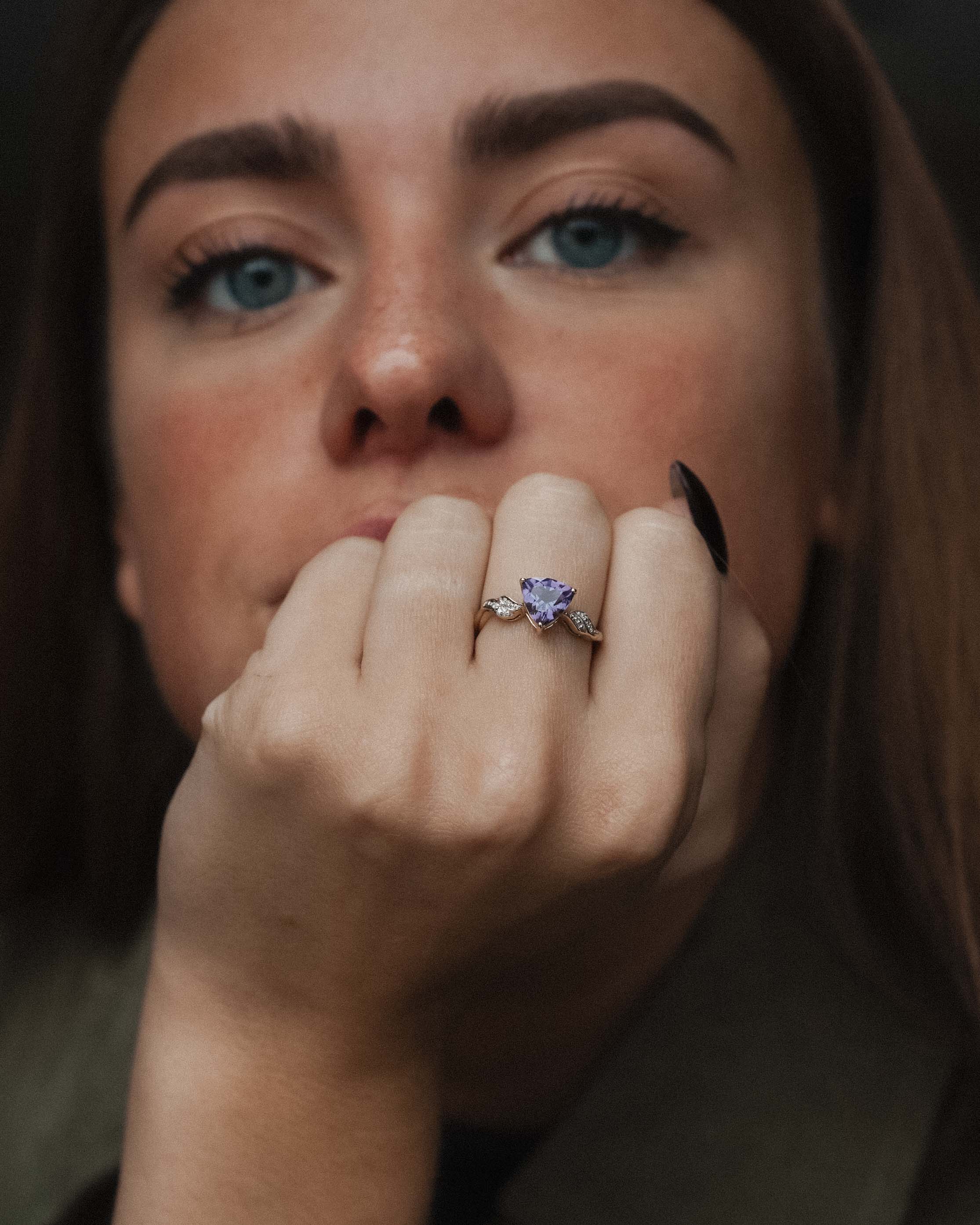 Ysera | Vintage Kwarts Solitaire & Diamant Details Ring