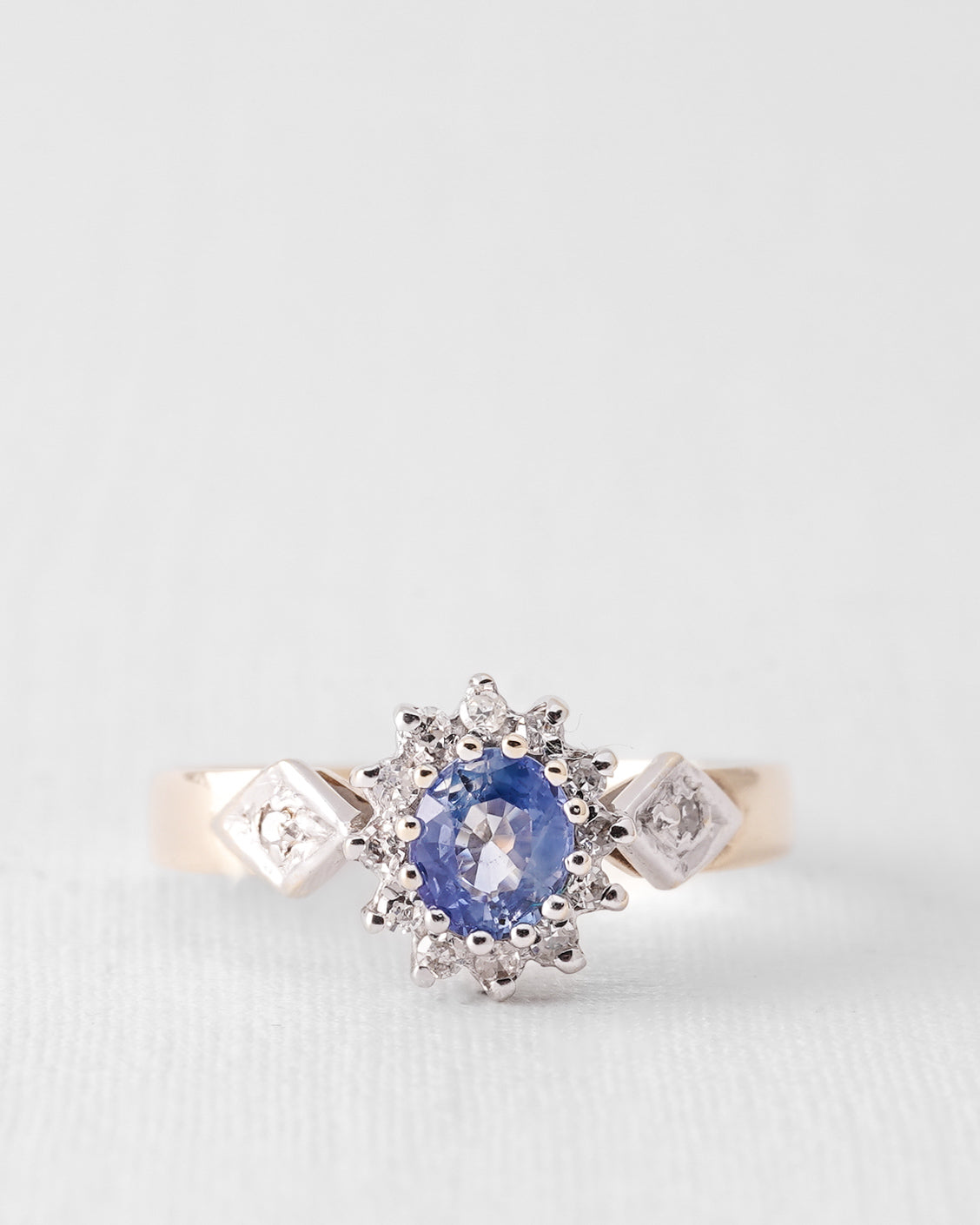 Elow | Vintage Sapphire & Diamond Cluster Ring