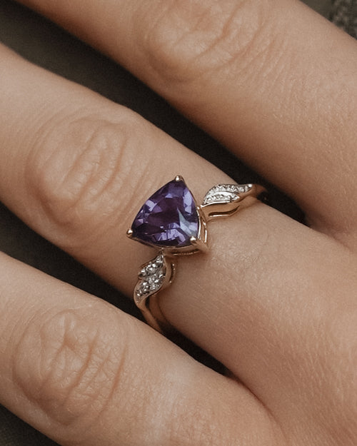 Ysera | Vintage Kwarts Solitaire & Diamant Details Ring