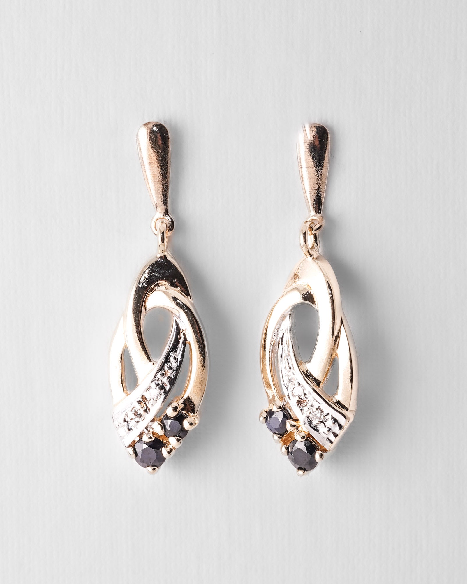 Eline | Vintage Saffier & Diamant Oorbellen