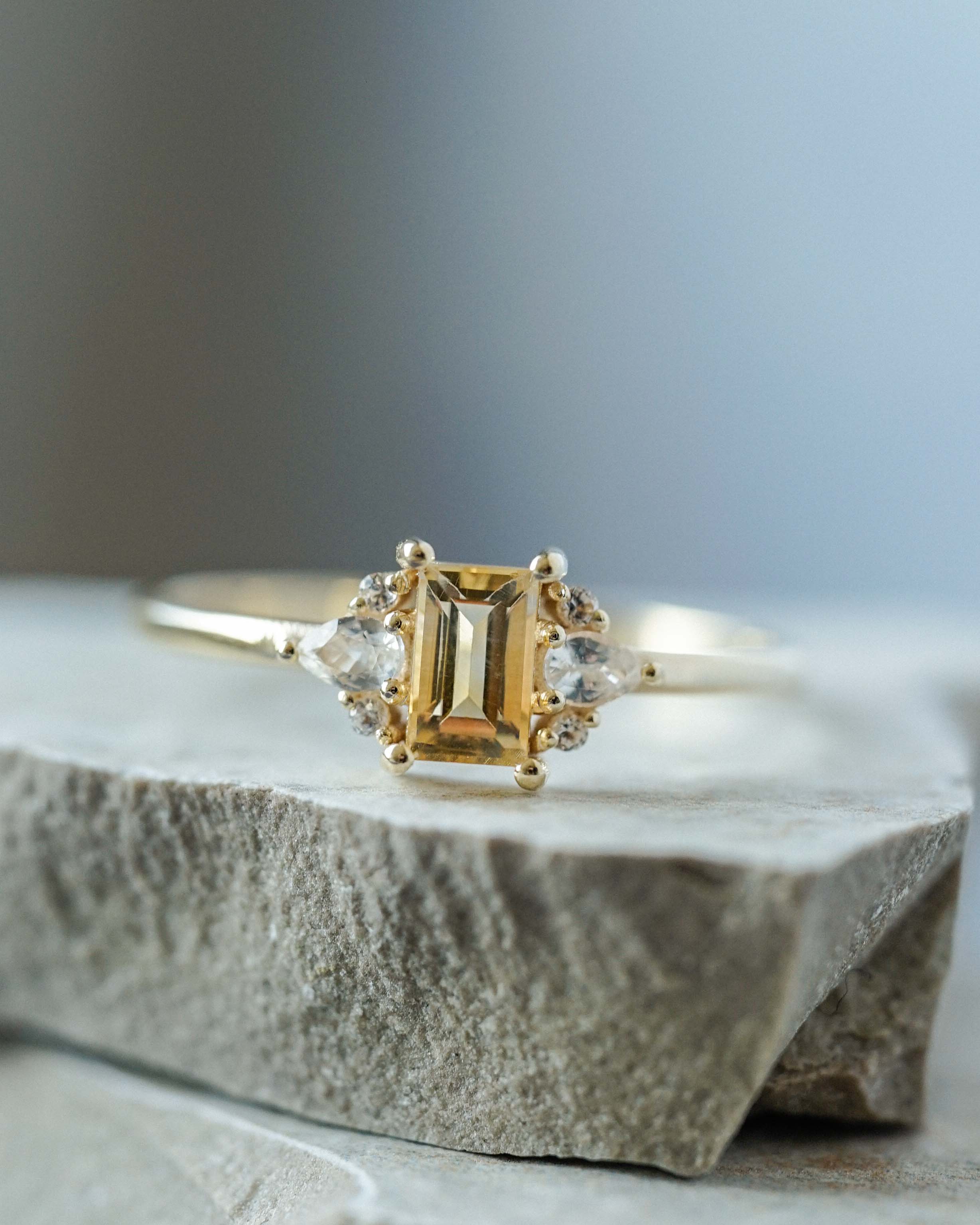 Noa | Citrien & Diamant Ring