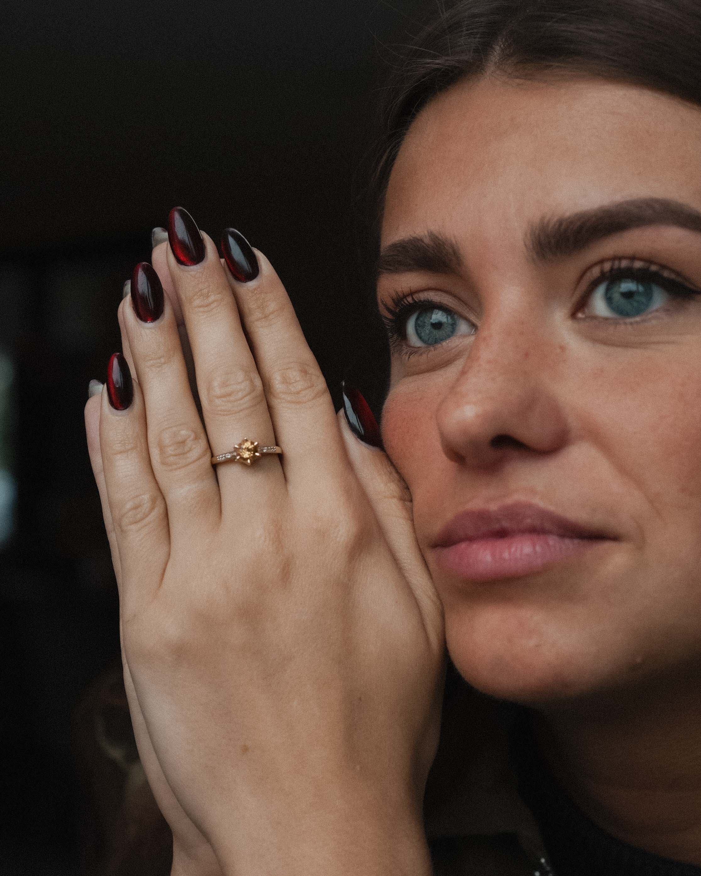 Lemonyra | Vintage Kwarts Solitaire & Diamant Details Ring