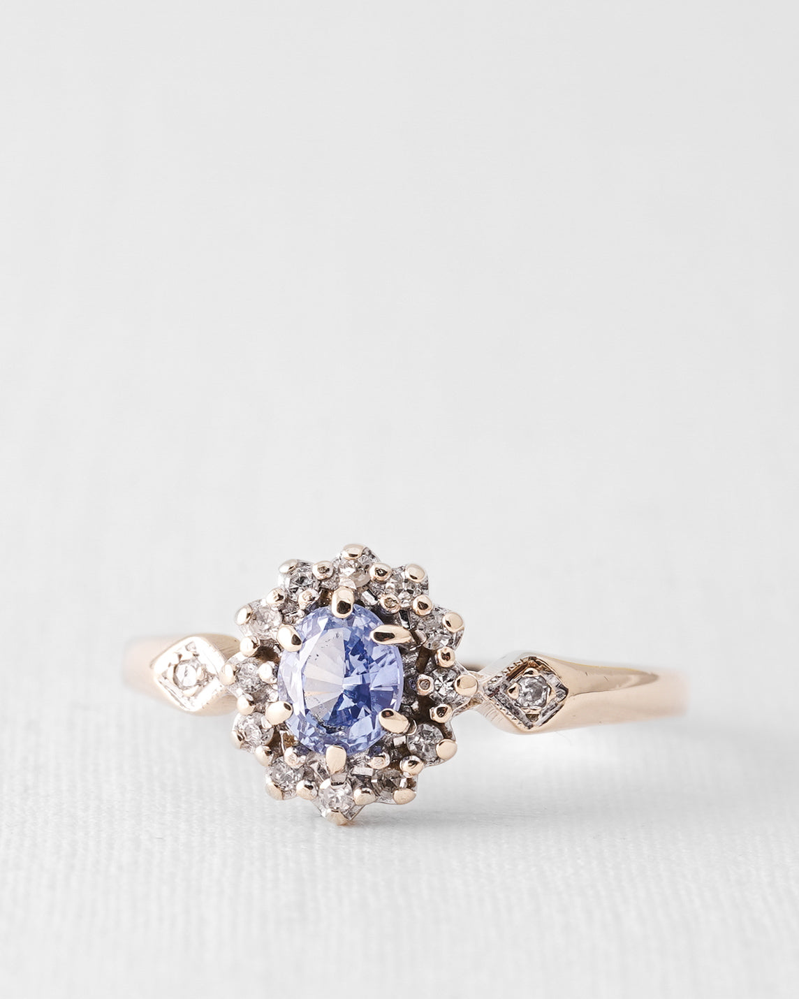Sera | Vintage Sapphire and Diamond Three-Stone Ring