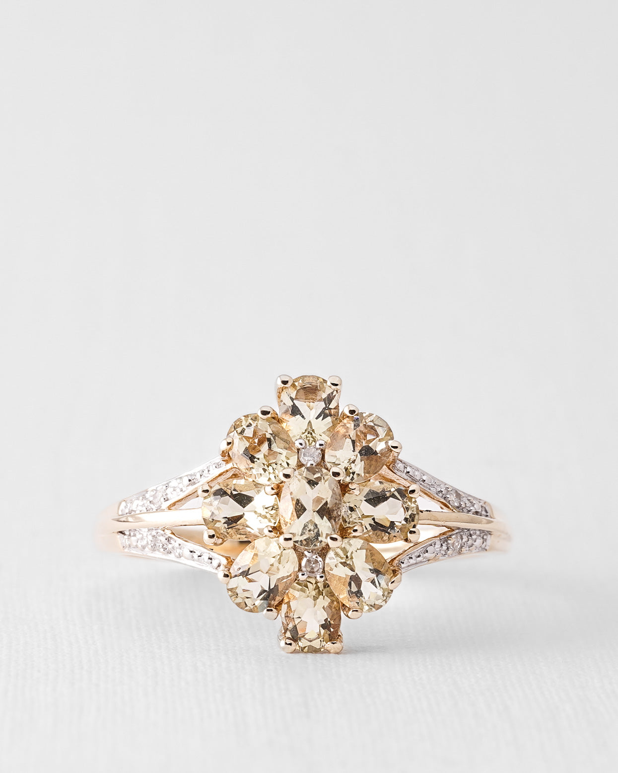 Elvarine | Vintage Quartz and Diamond Ring