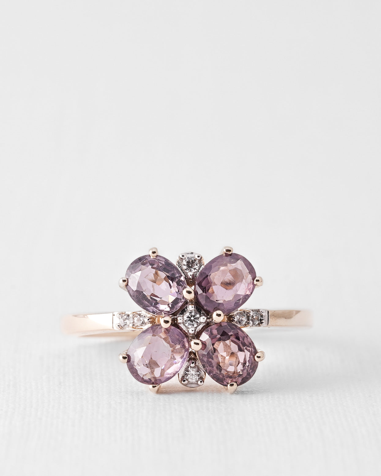 Evelina | Vintage Tourmaline and White Sapphire Cluster Ring