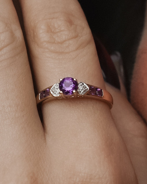Thysa | Vintage Amethist & Diamant Details Ring