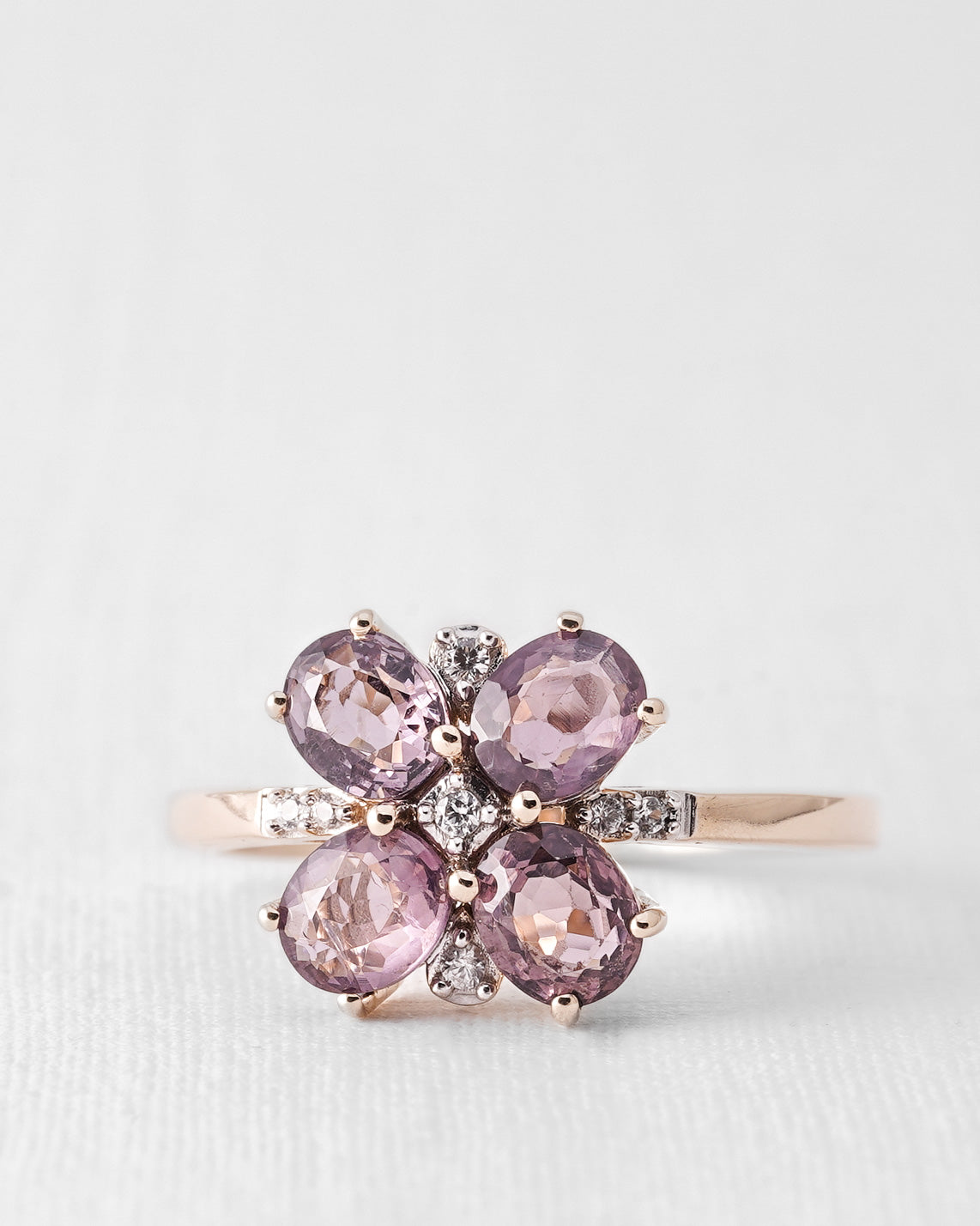 Evelina | Vintage Tourmaline and White Sapphire Cluster Ring