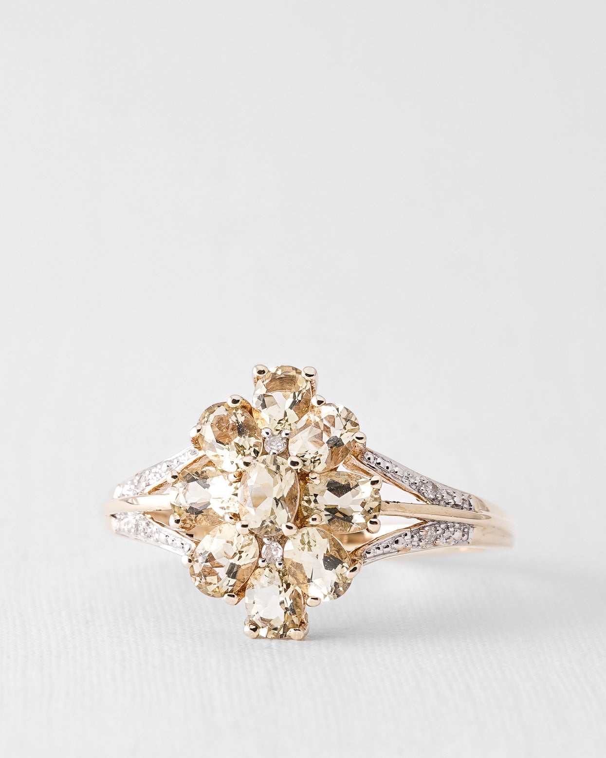 Elvarine | Vintage Quartz and Diamond Ring