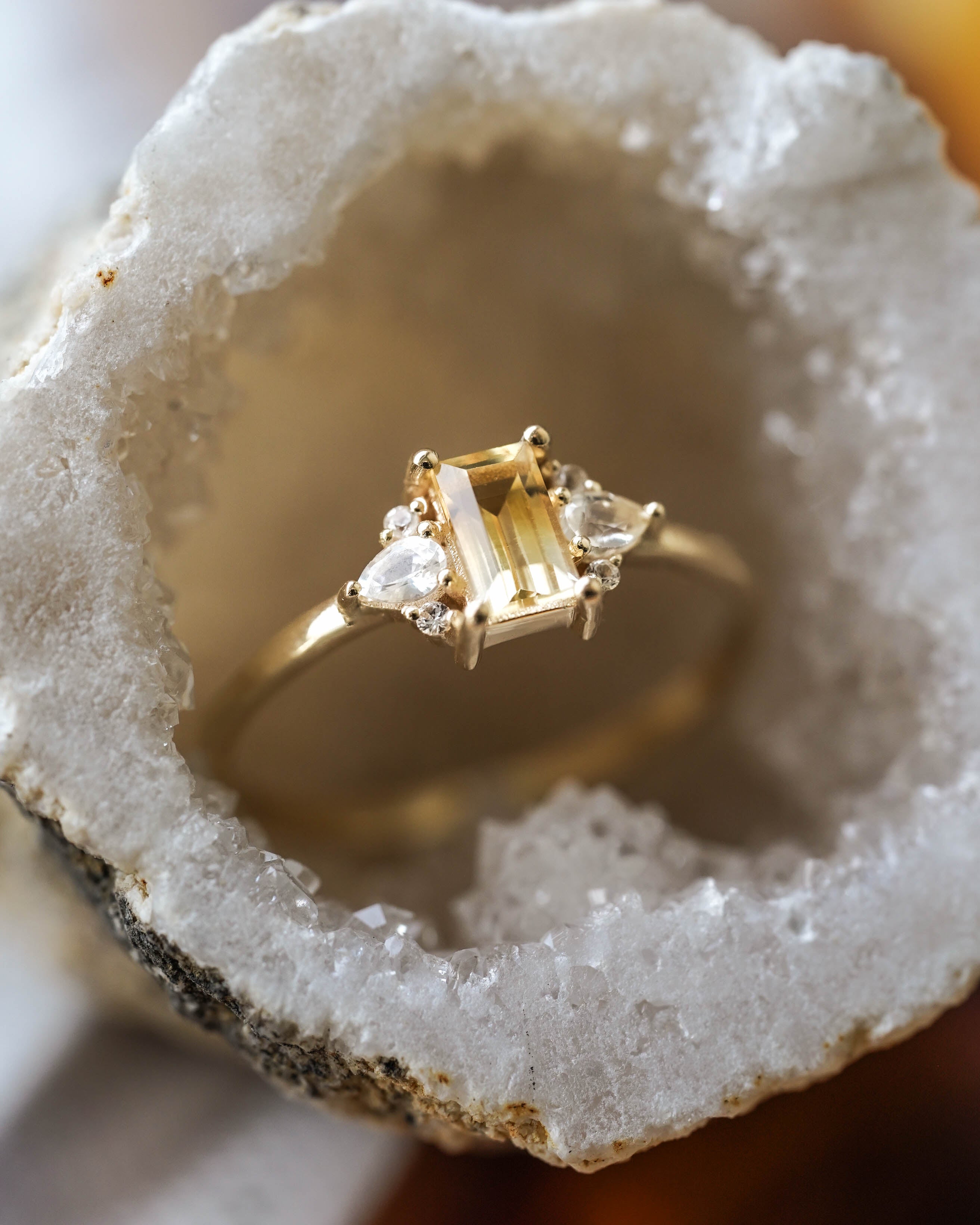 Noa | Citrien & Diamant Ring