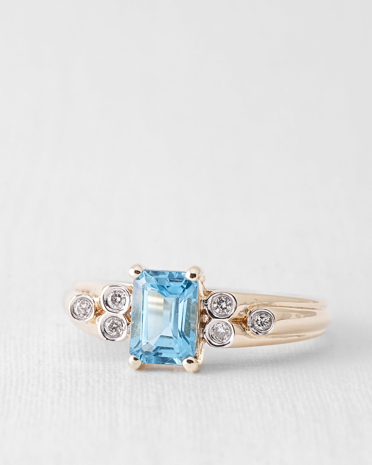 Elin | Vintage Topaz and Diamond Solitaire Ring