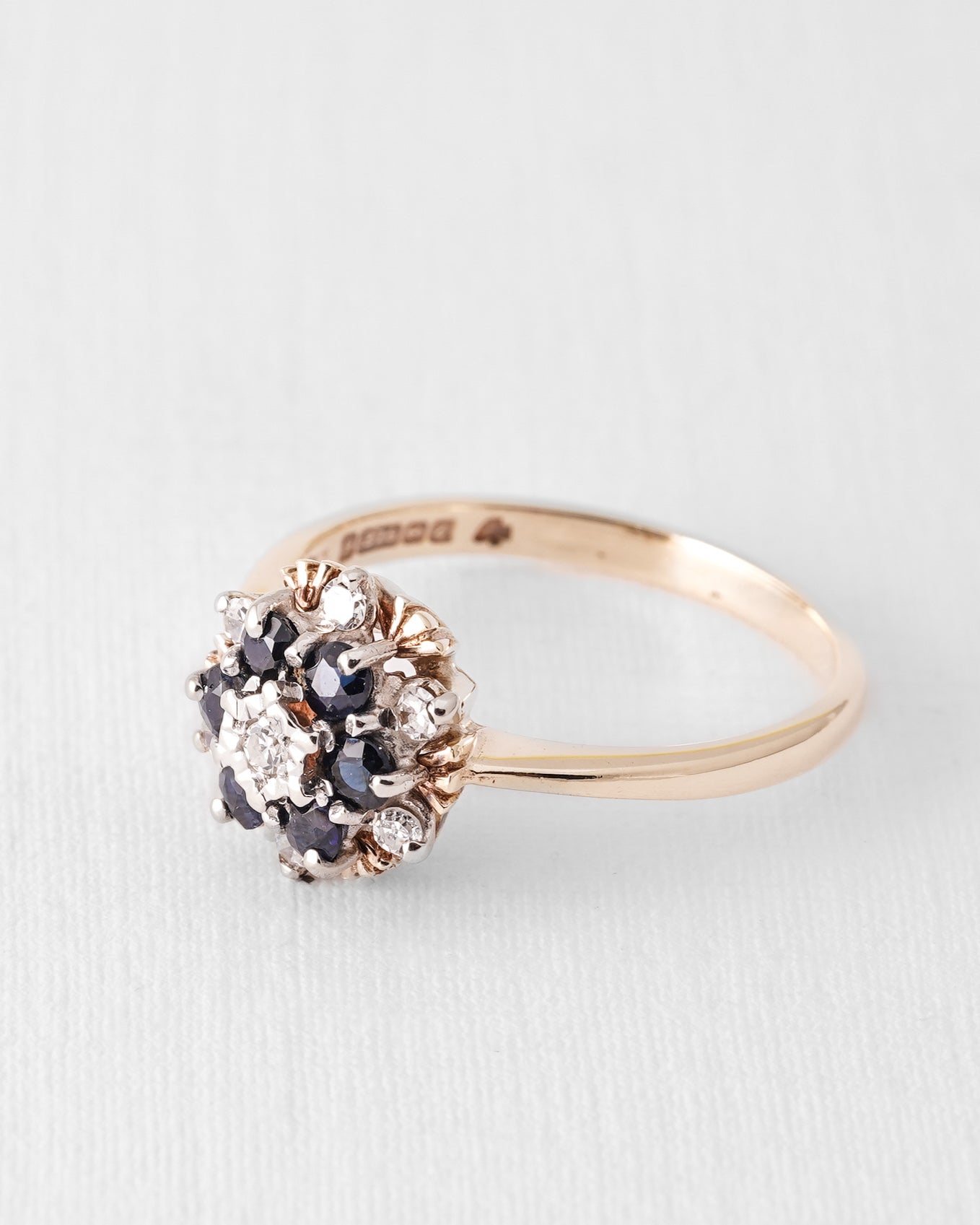 Vaela | Vintage Sapphire and Diamond Cluster Ring