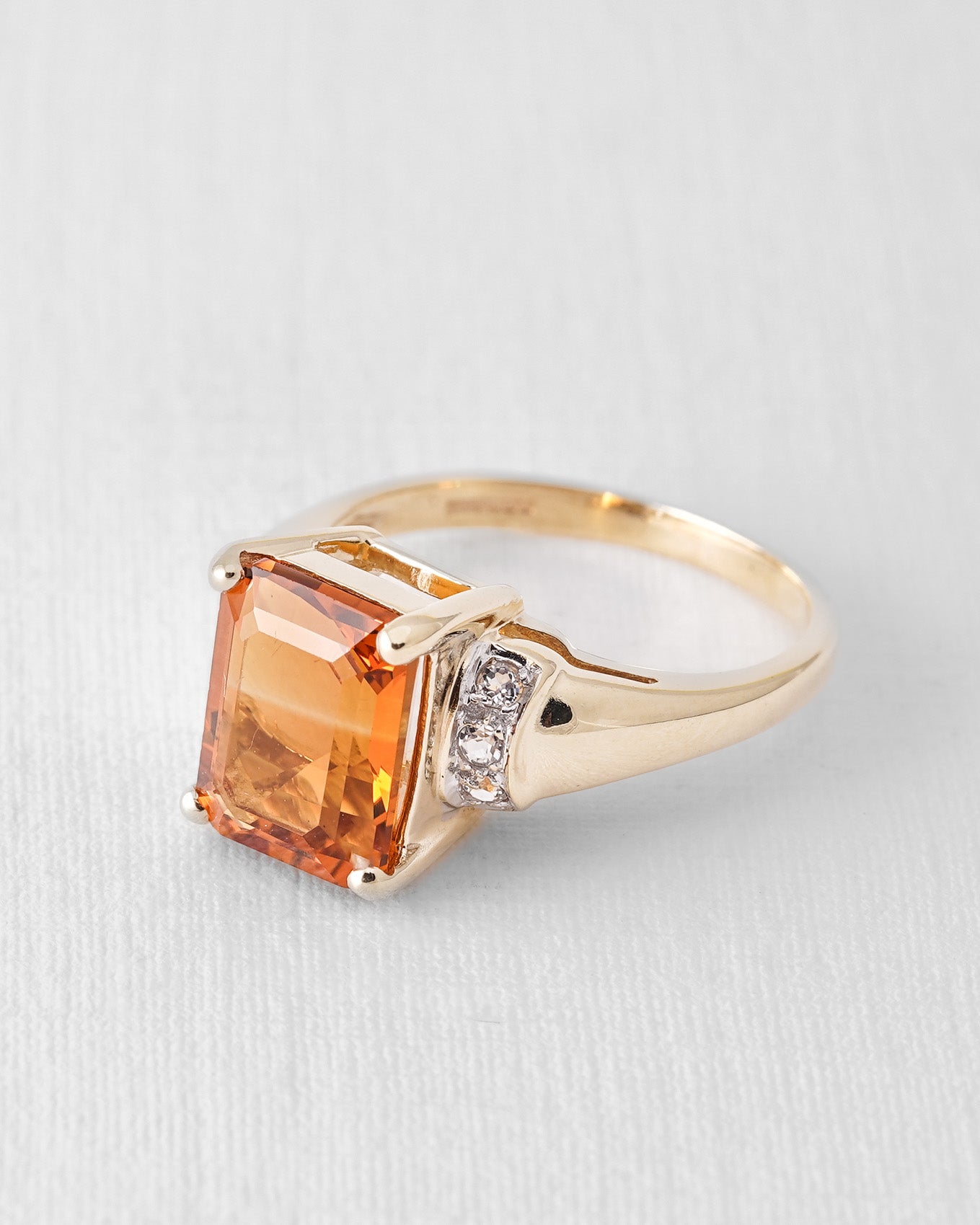 Calis | Vintage Citrine and White Sapphire Ring