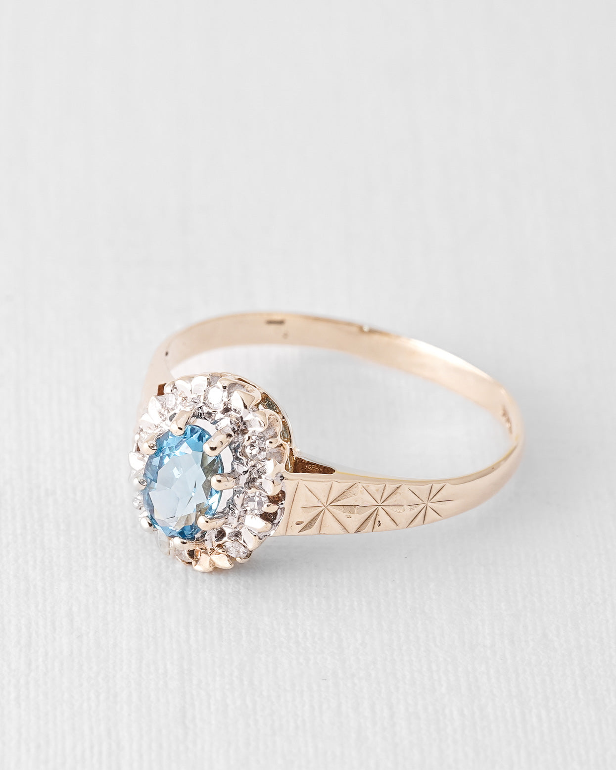 Novalie | Vintage Topaz and Diamond Solitaire Ring