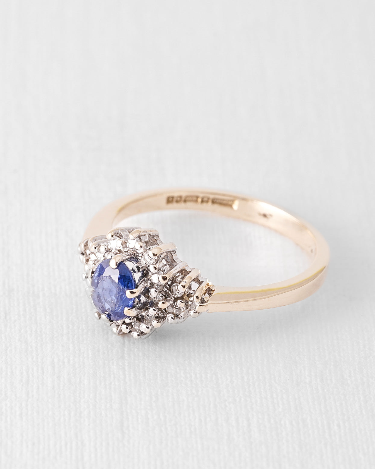Lina | Vintage Sapphire and Diamond Cluster Ring