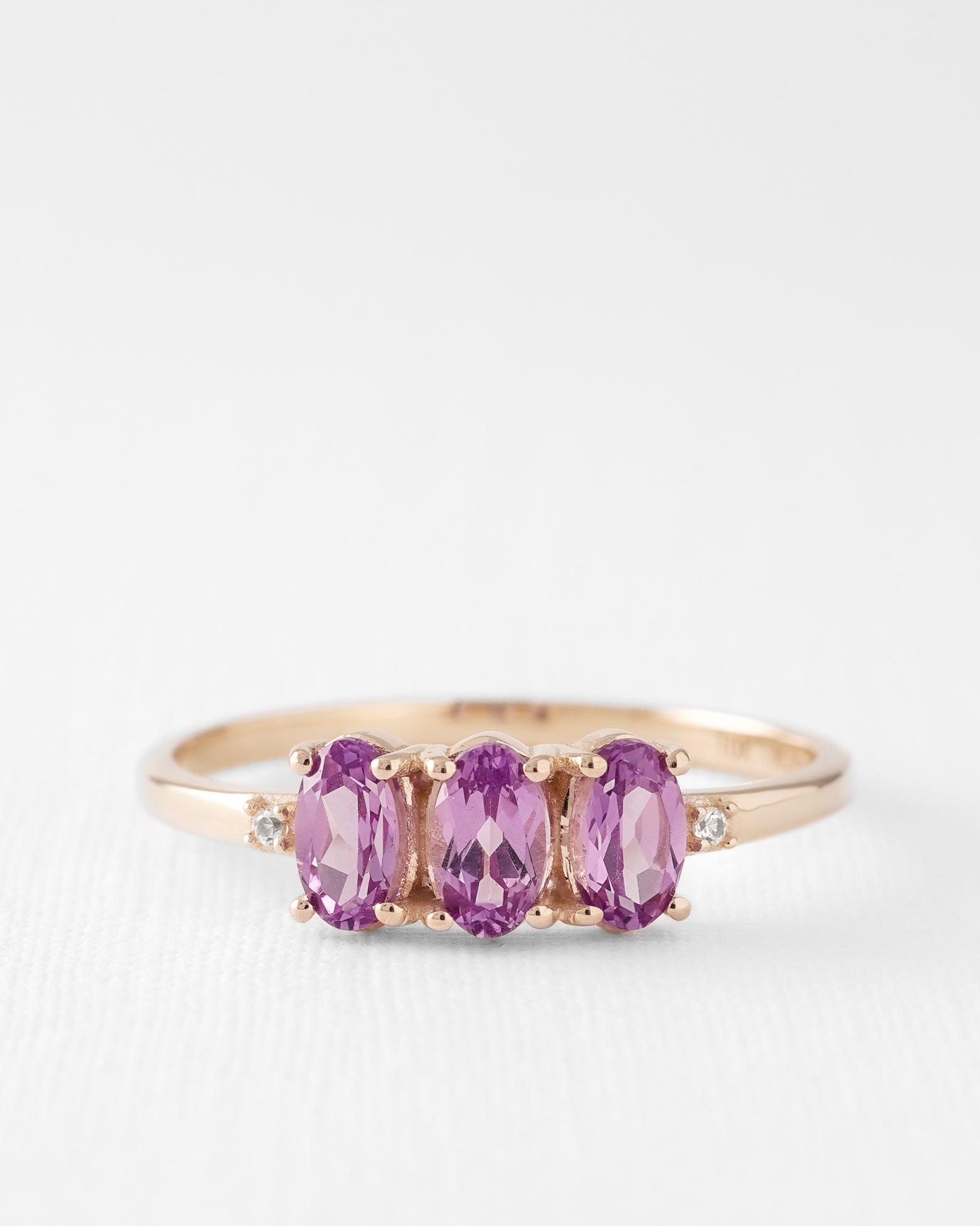 Julie | Triple Amethist & Diamant Ring