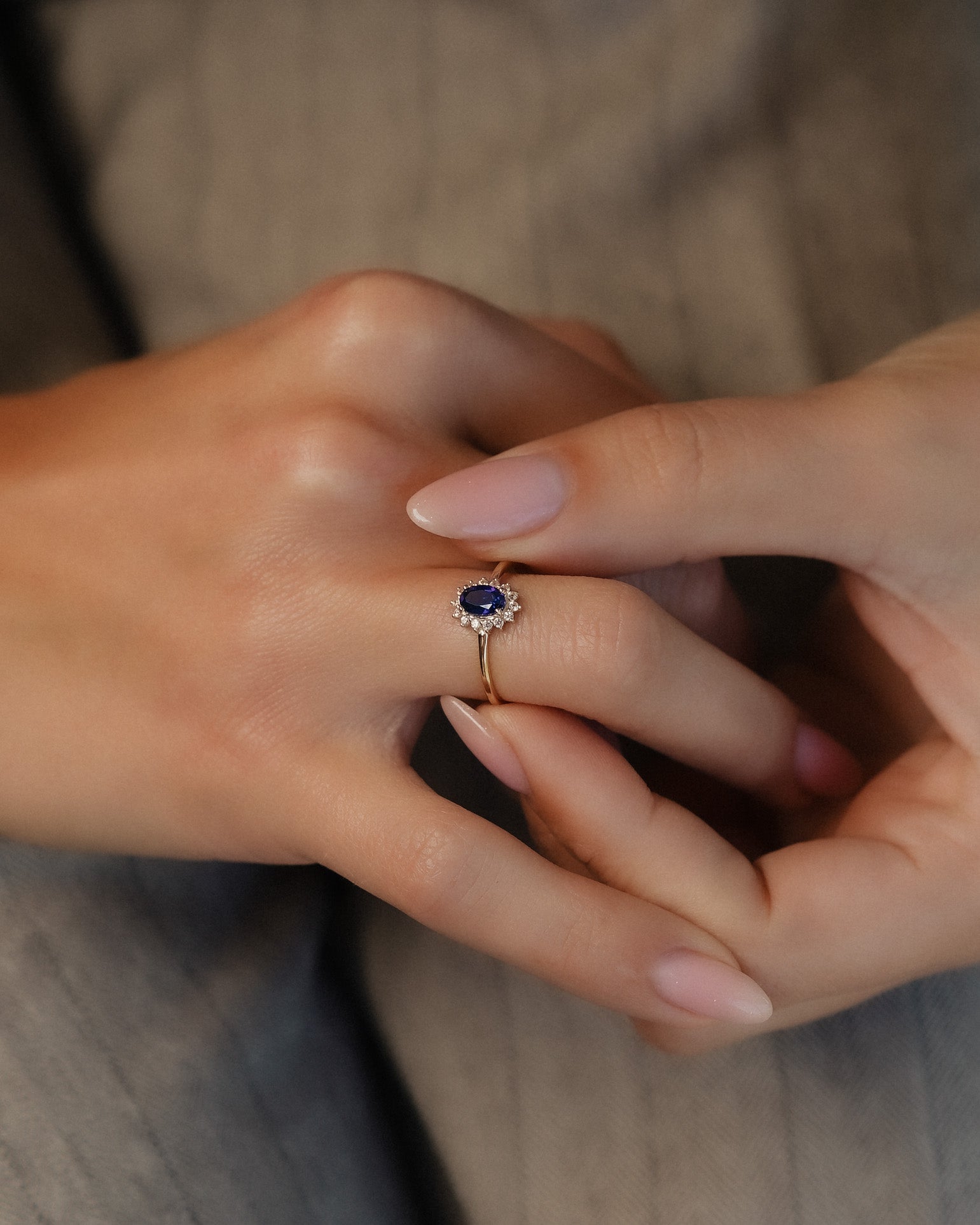 Livia | Saffier & Diamant Cluster Ring