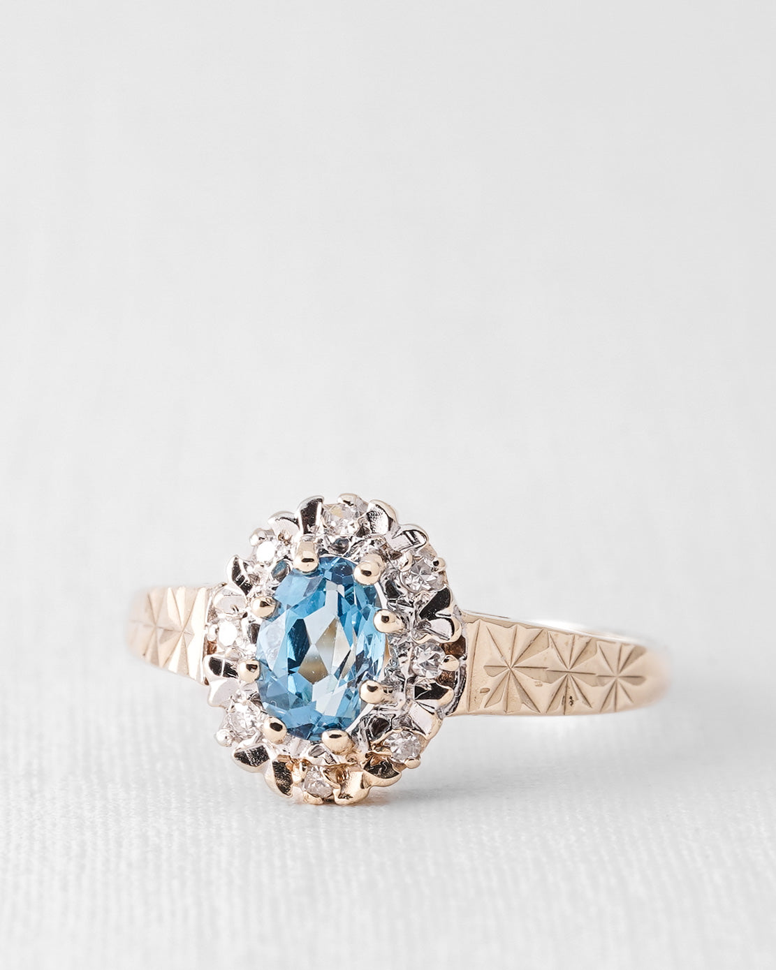 Novalie | Vintage Topaz and Diamond Solitaire Ring