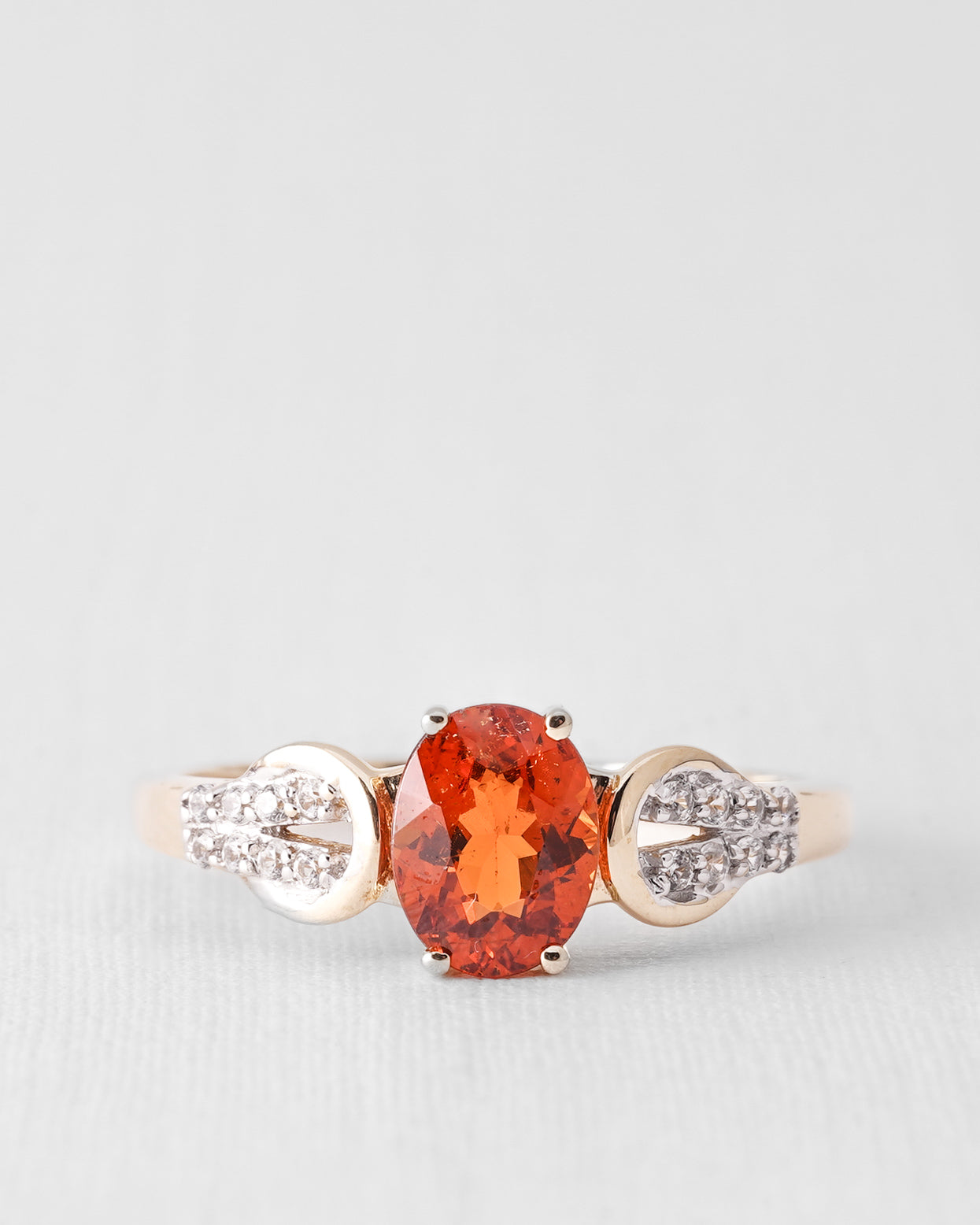 Alira | Vintage Citrine and White Sapphire Cluster Ring