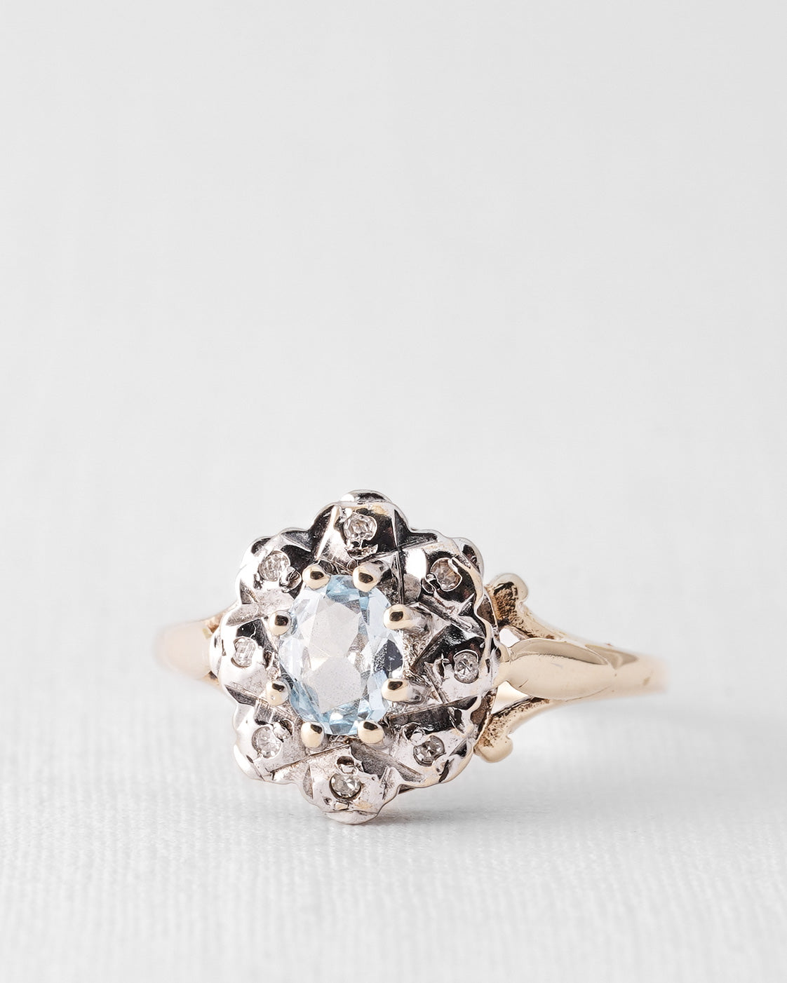 Alora | Vintage Topaz and Diamond Cluster Ring