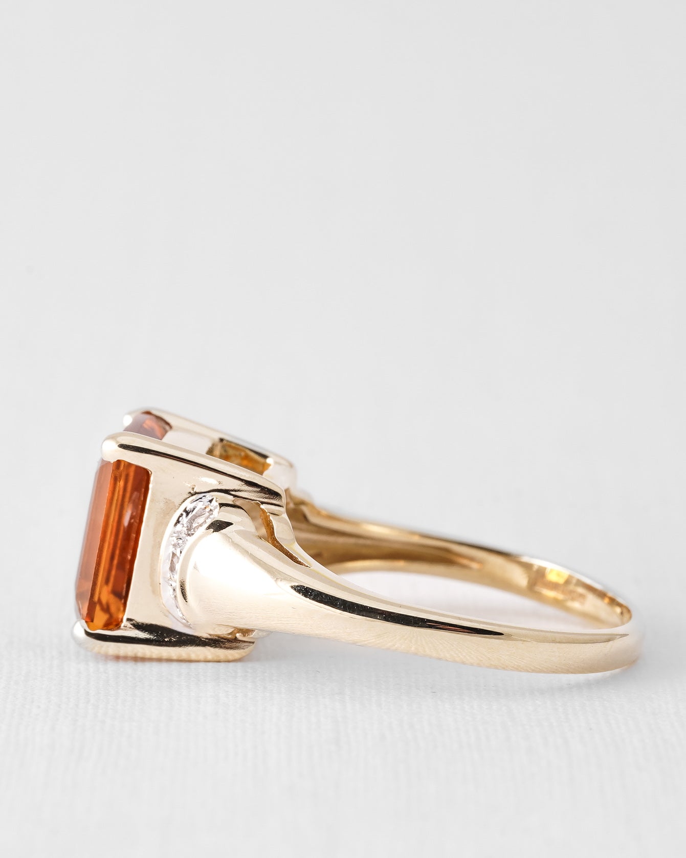 Calis | Vintage Citrine and White Sapphire Ring