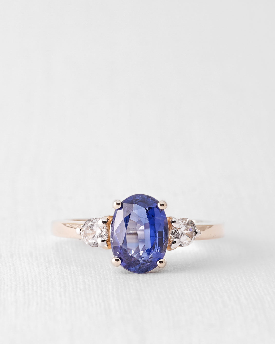 Kyra | Vintage Kyanite and White Sapphire Solitaire Ring