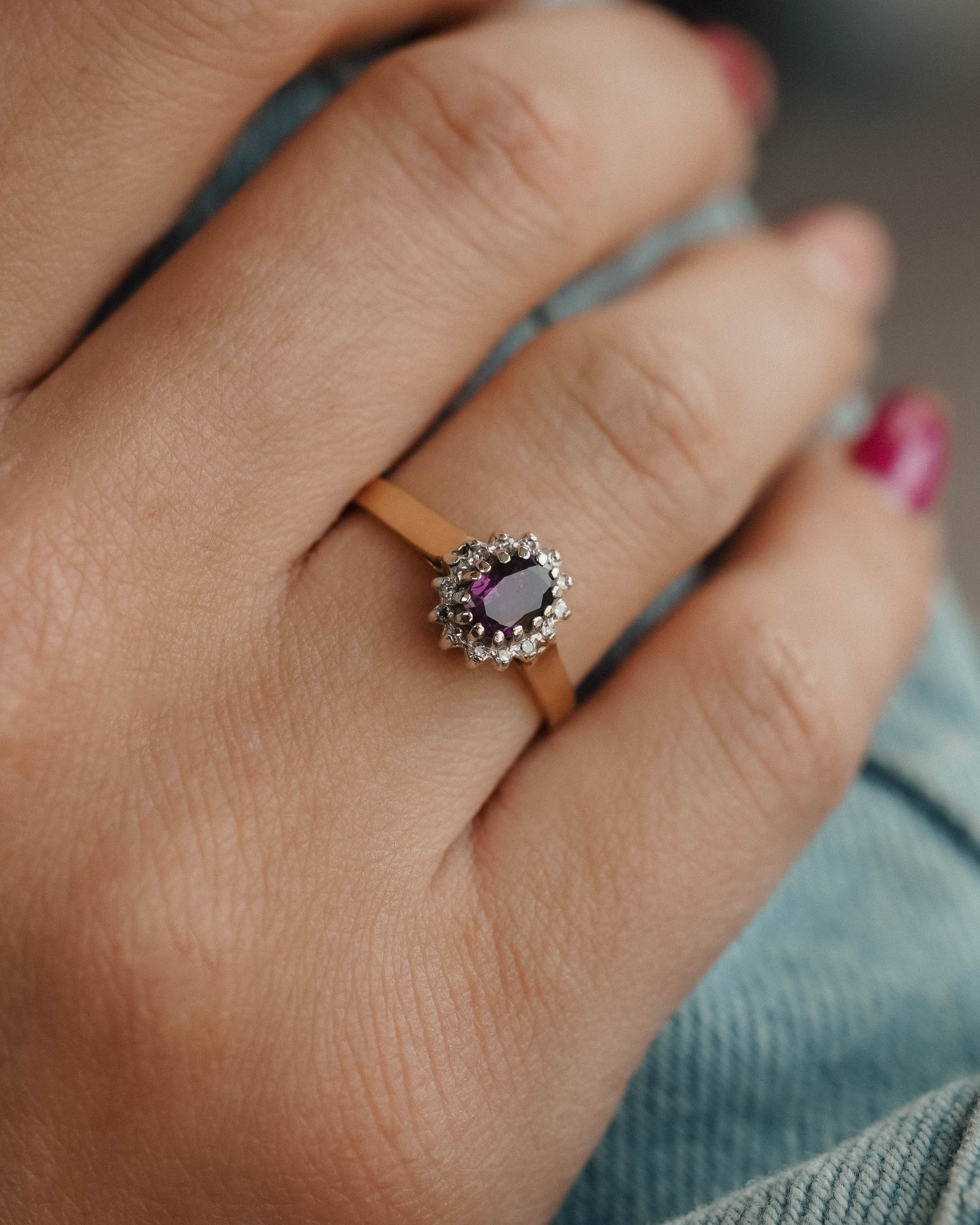 Rosalinde | Vintage Robijn & Diamant Cluster Ring