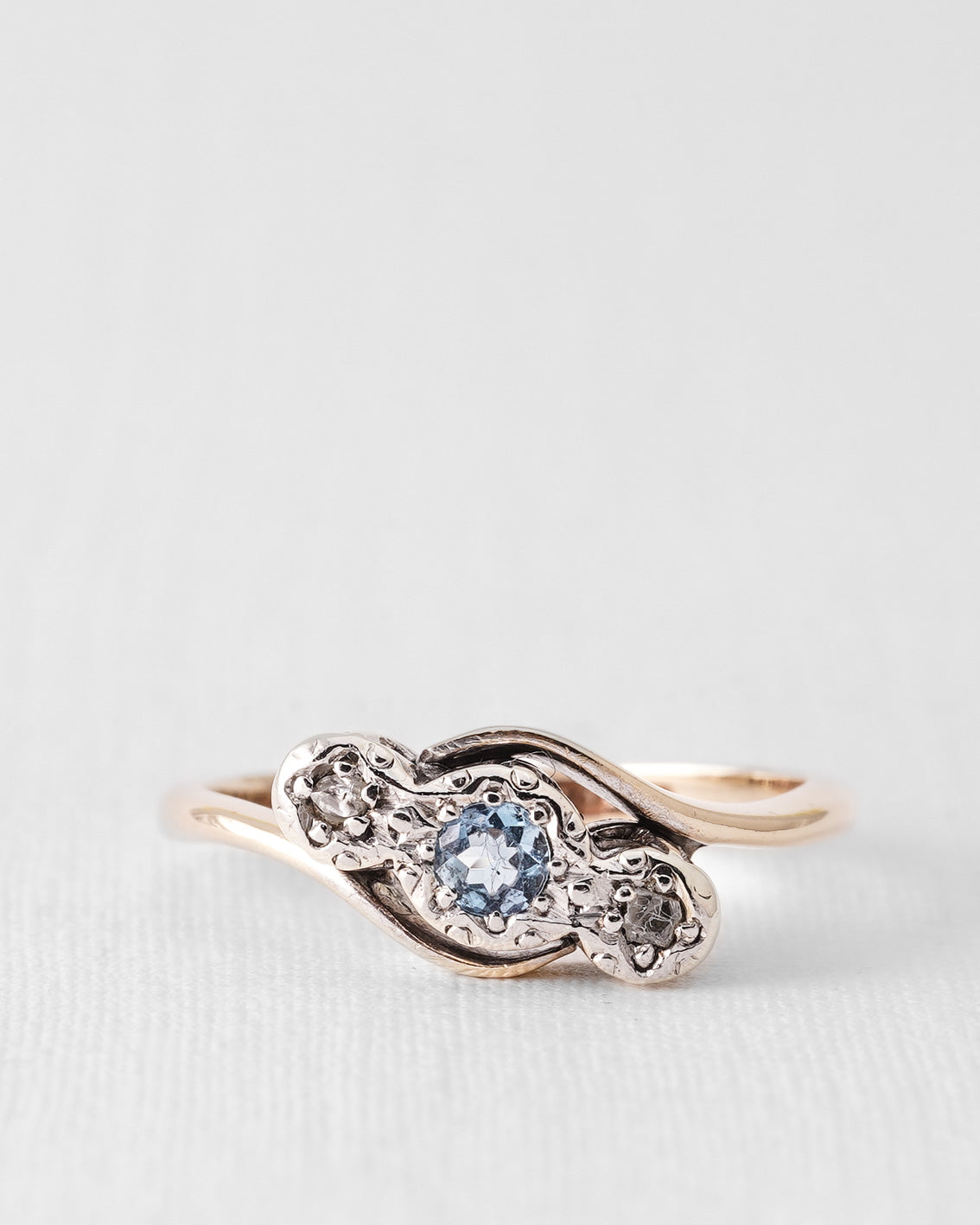 Talyssa | Vintage Topaz and Diamond Solitaire Ring