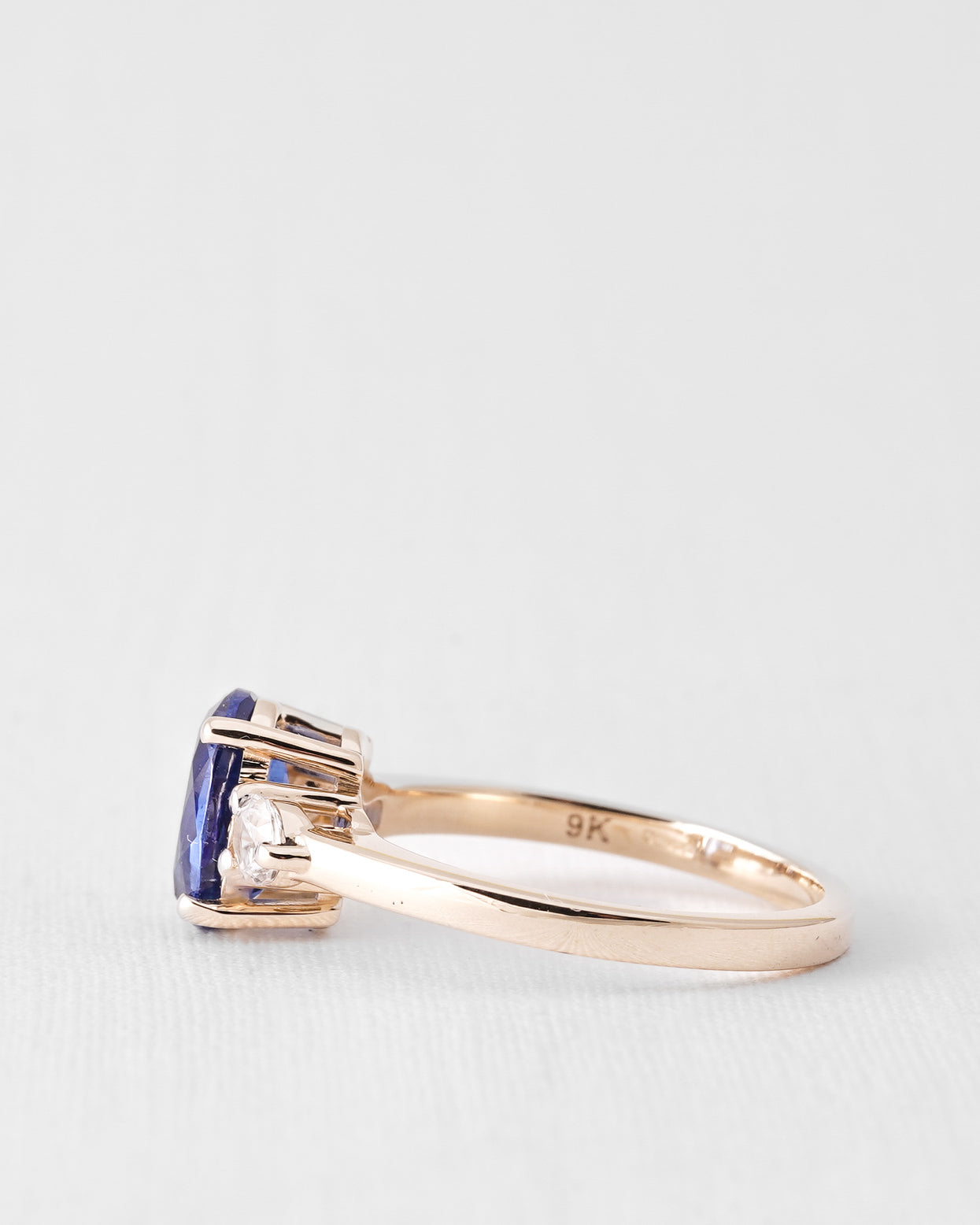 Kyra | Vintage Kyanite and White Sapphire Solitaire Ring