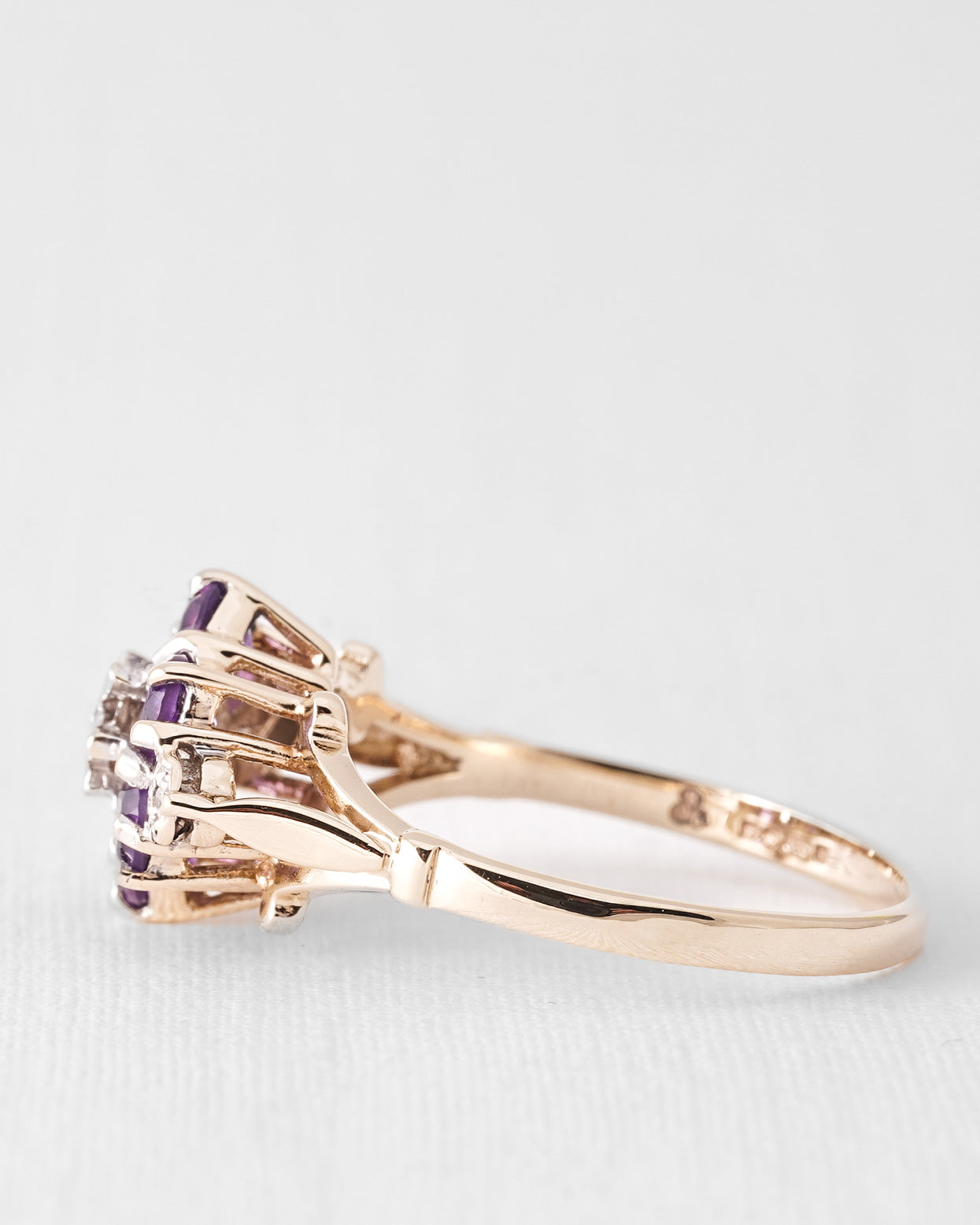 Lyris | Vintage Amethyst and Diamond Cluster Ring