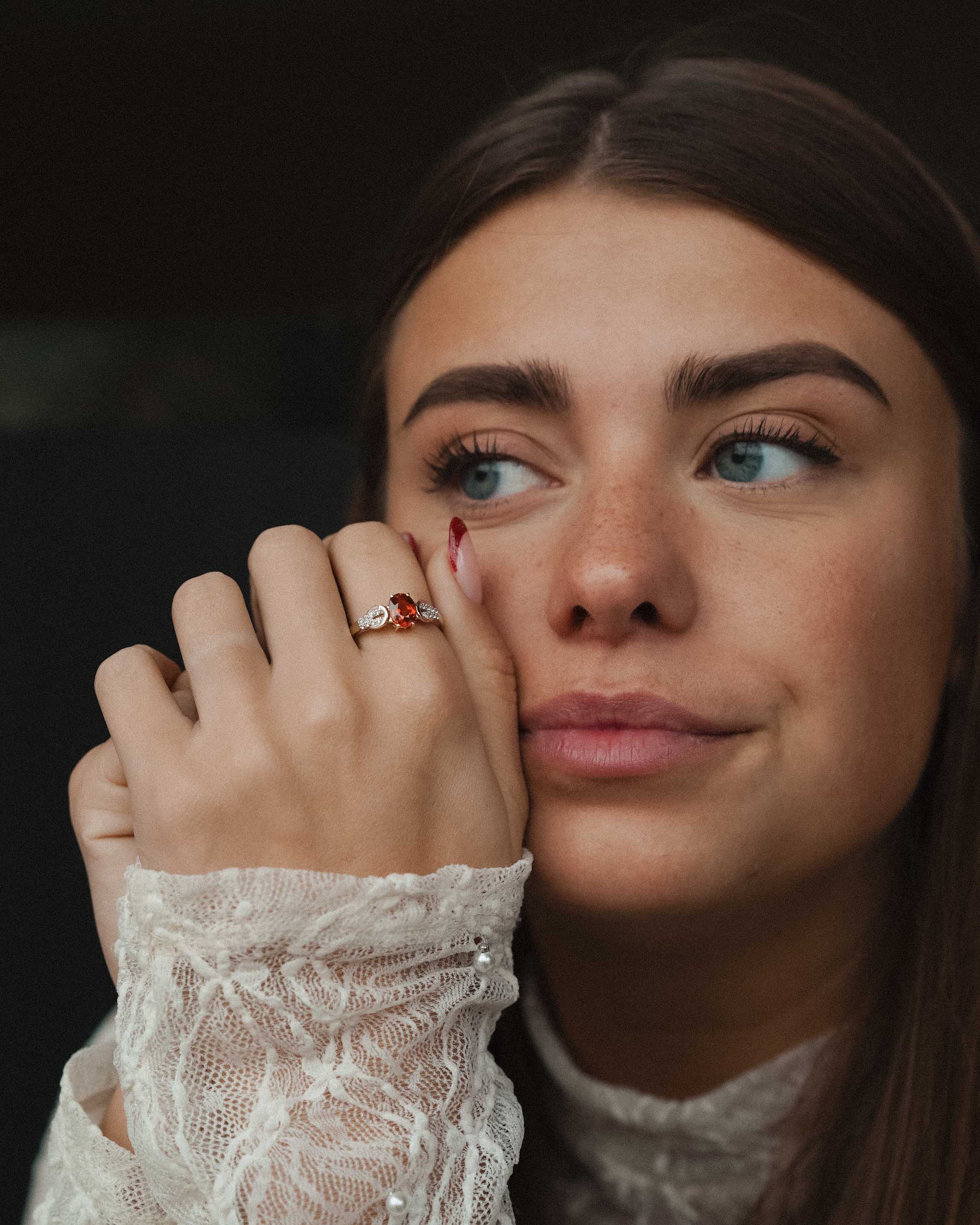 Alira | Vintage Citrine and White Sapphire Cluster Ring
