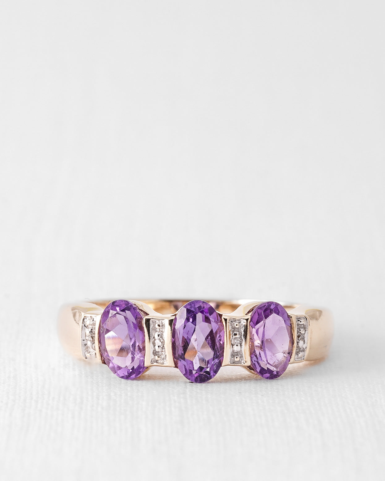 Lestine | Vintage Amethyst and Diamond Cluster Ring