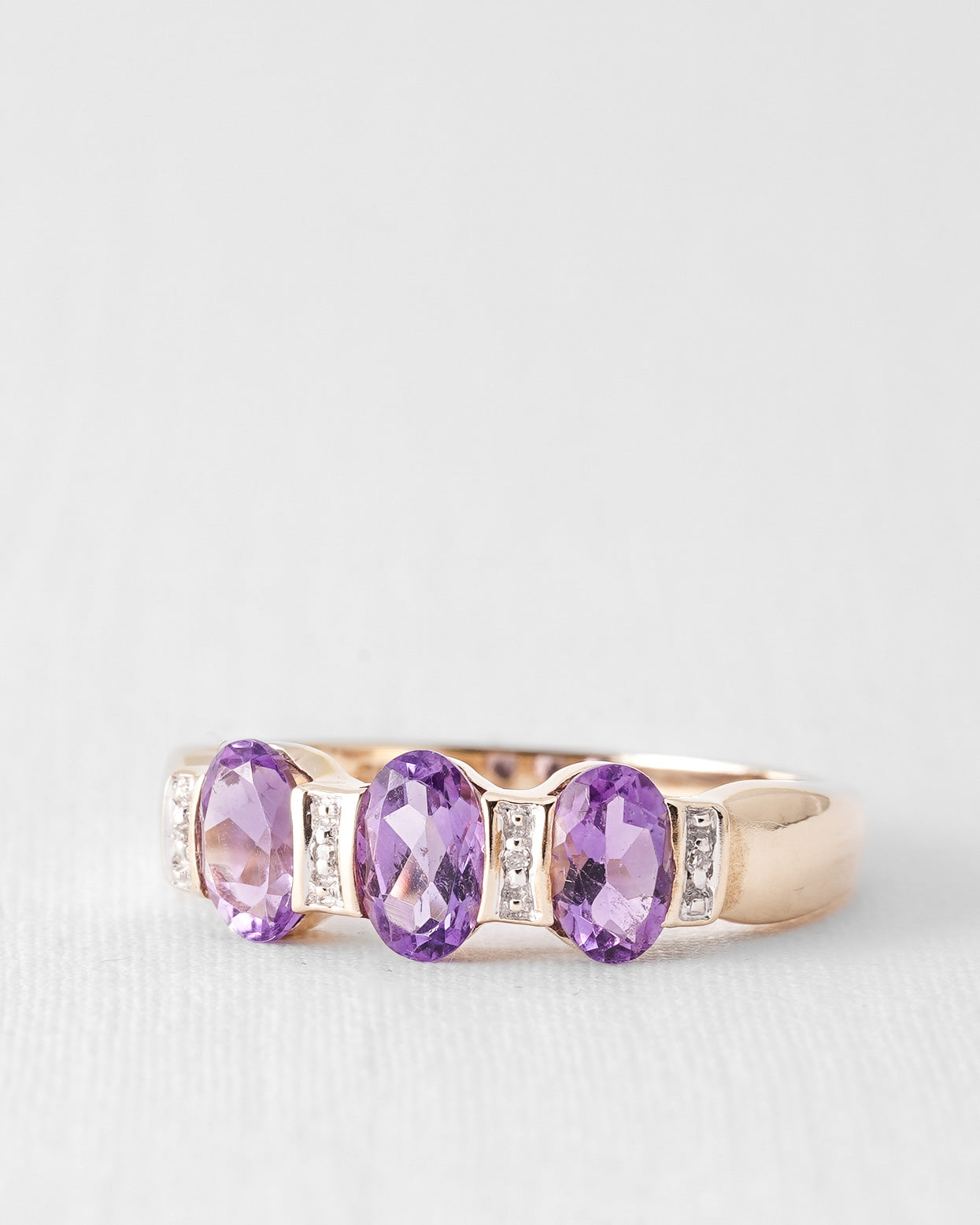 Lestine | Vintage Amethyst and Diamond Cluster Ring