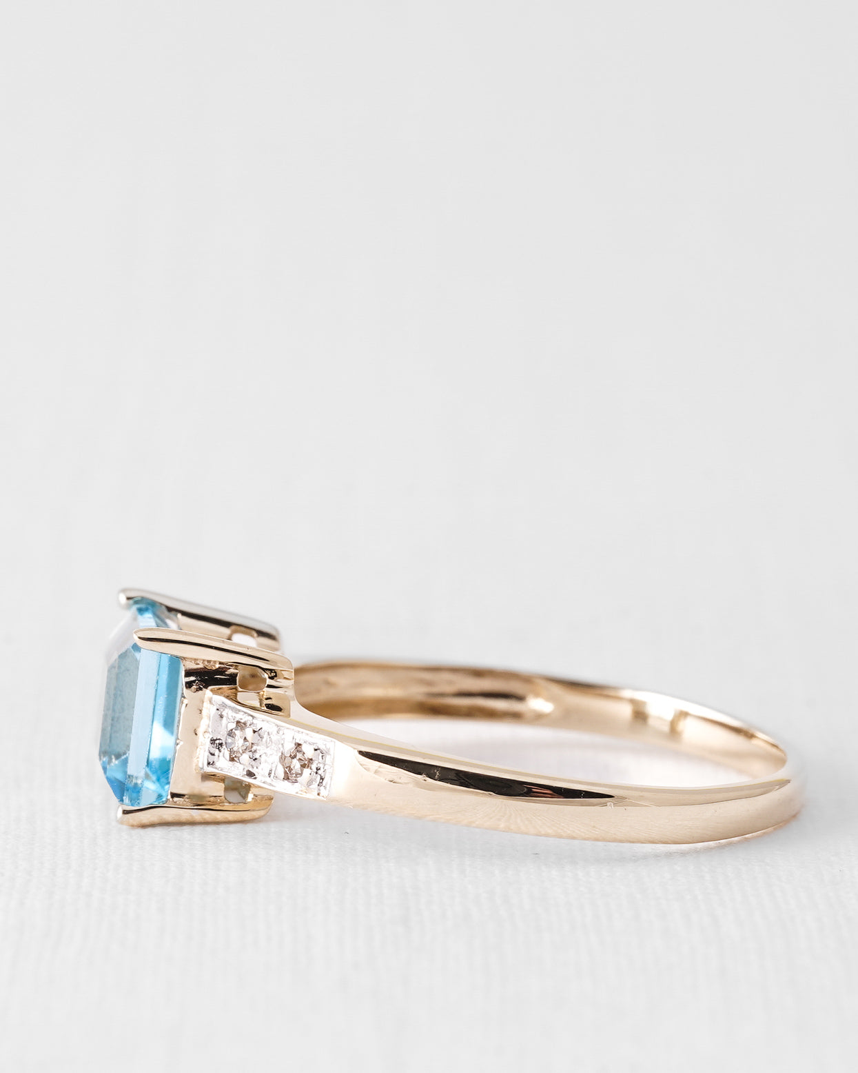 Cyra | Vintage Topaz and Diamond Ring