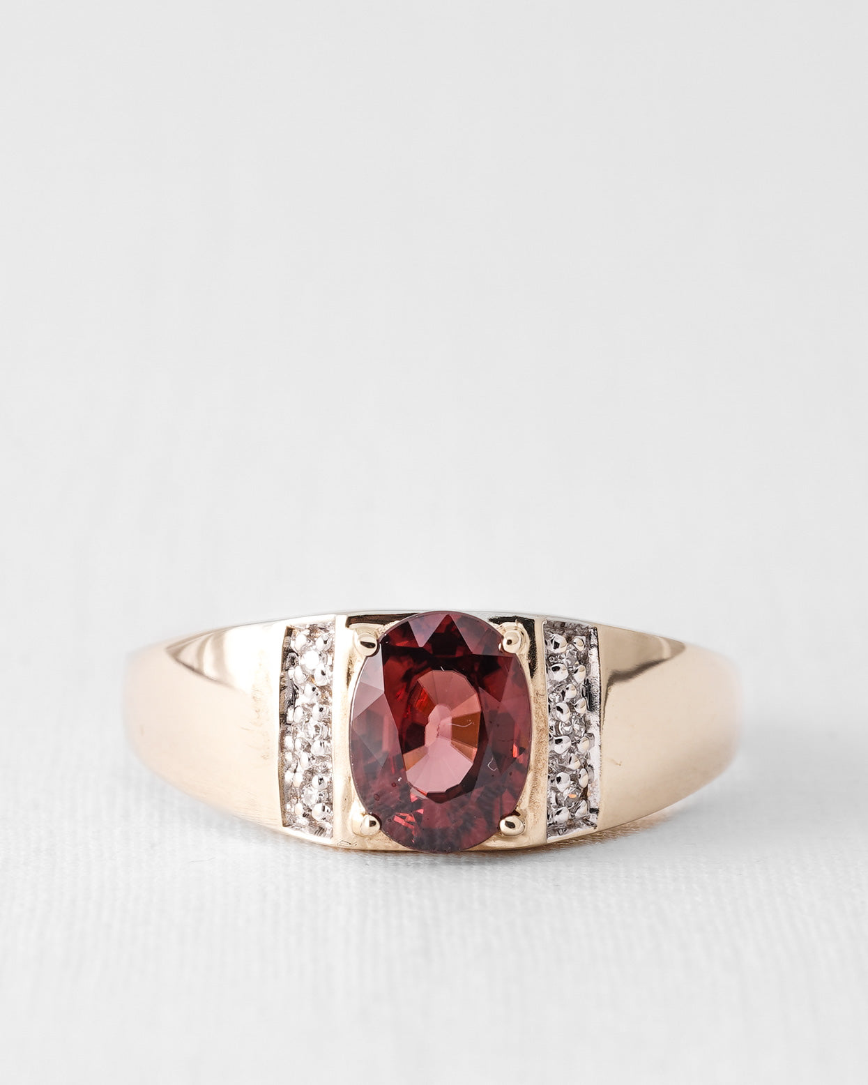 Rena | Vintage Tourmaline and Diamond Solitaire Ring