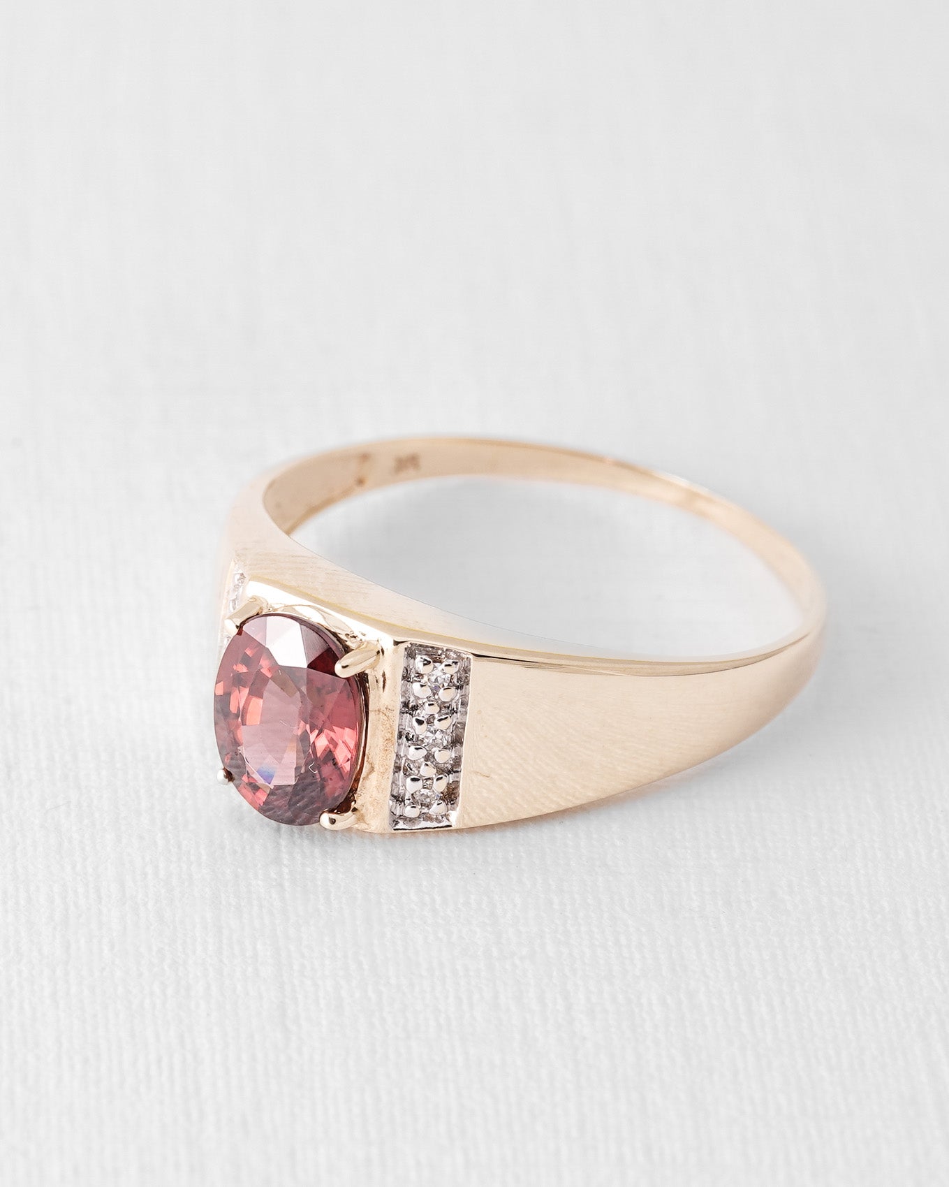 Rena | Vintage Tourmaline and Diamond Solitaire Ring
