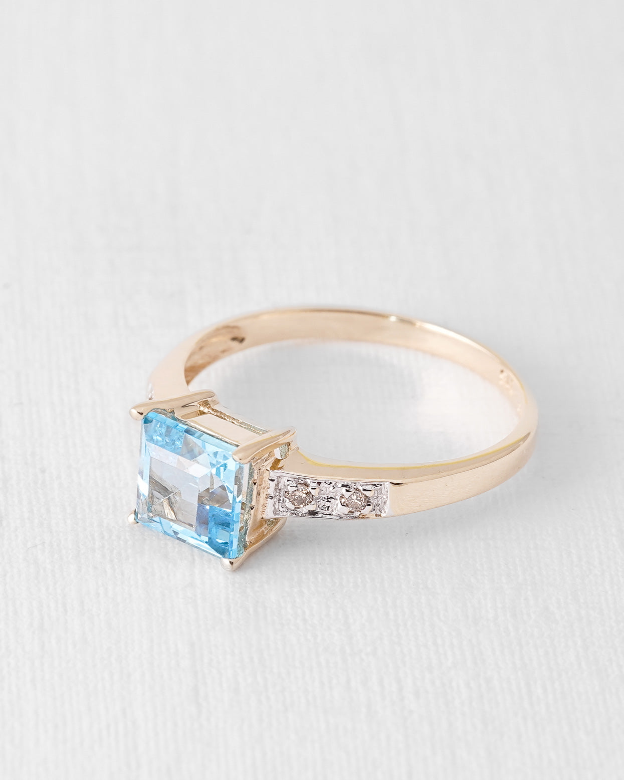 Cyra | Vintage Topaz and Diamond Ring